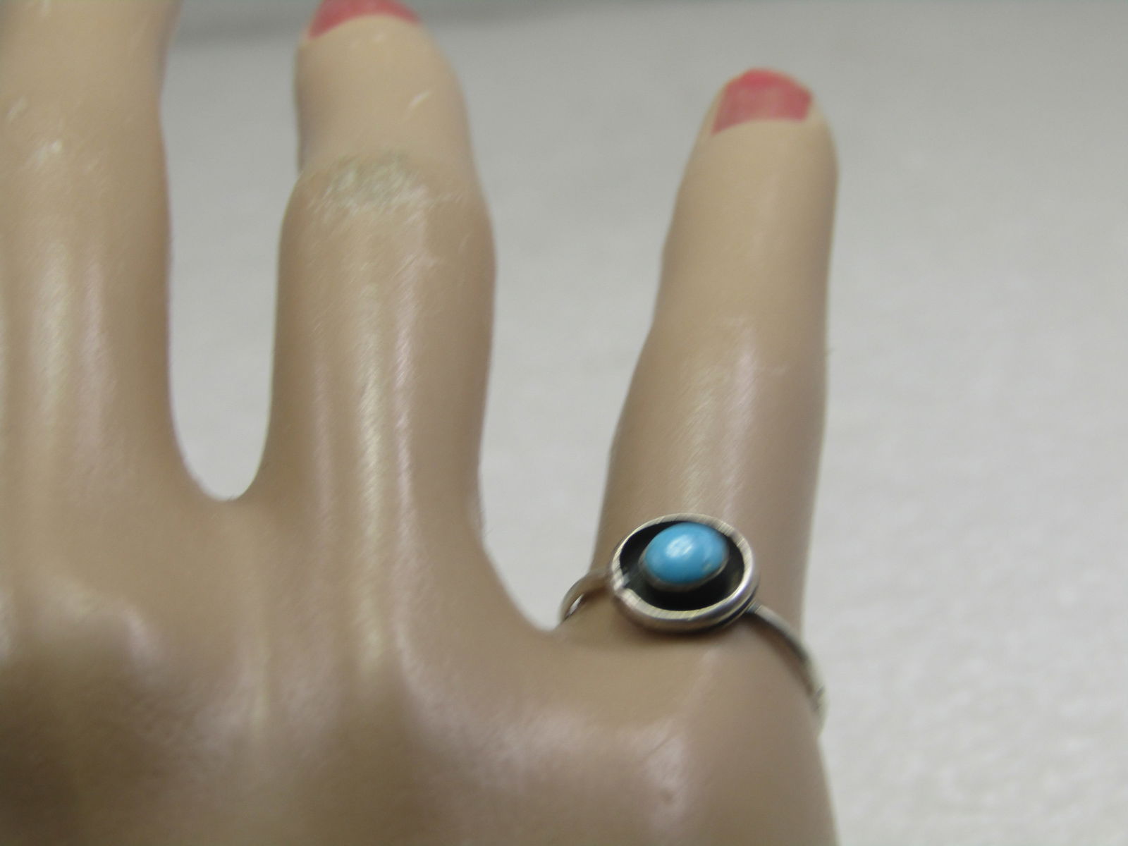 Vintage Sterling Southwestern Turquoise Ring, Sz. 5.75 - 6
