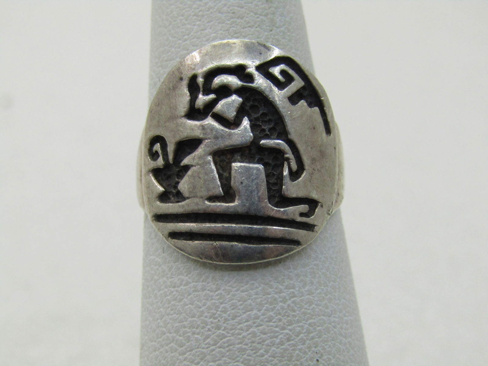 Vintage Sterling Southwestern Kokopelli Ring, Sz. 6 - 5