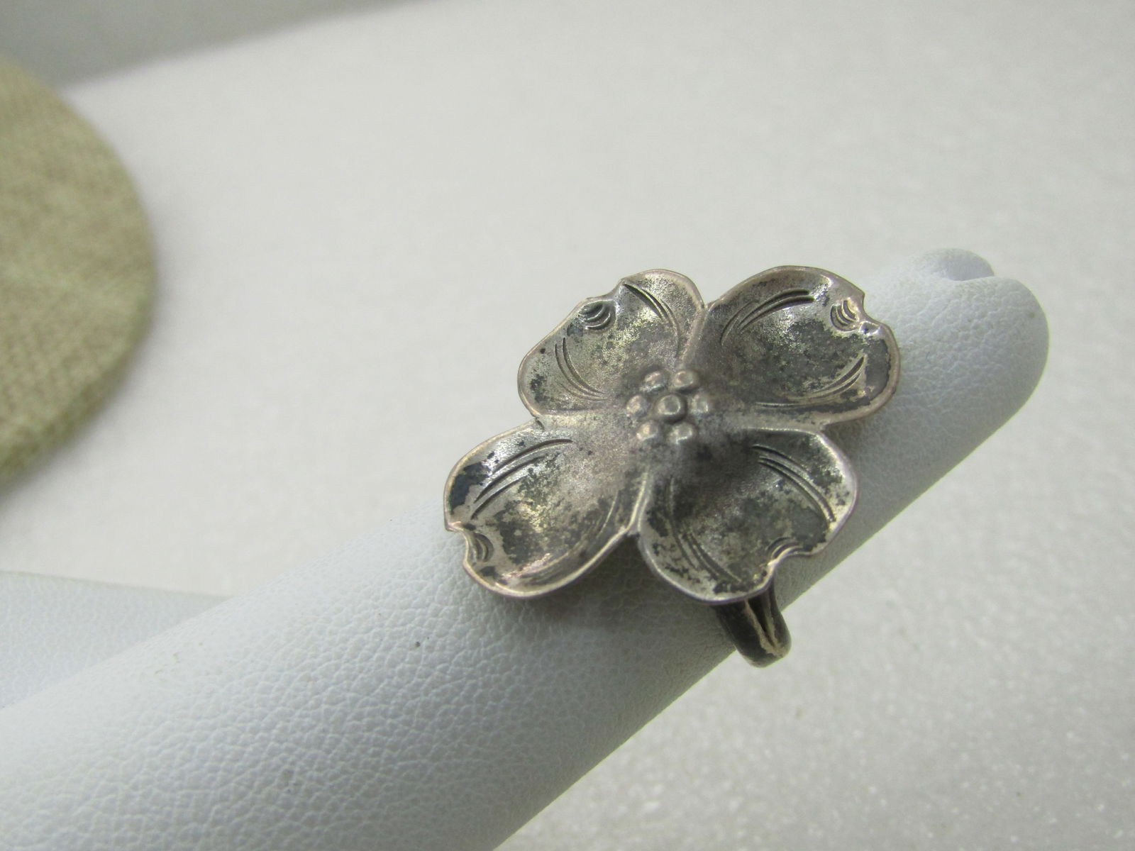 Vintage Sterling Stuart Nye Dogwood Ring, Adjustable - 2