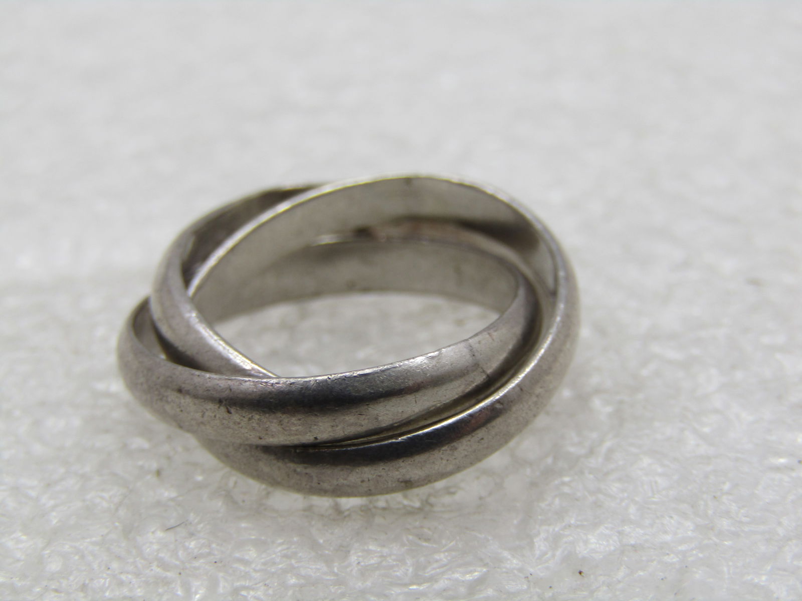 Vintage Sterling Trinity Intertwined Ring, Sz. 5 - 4