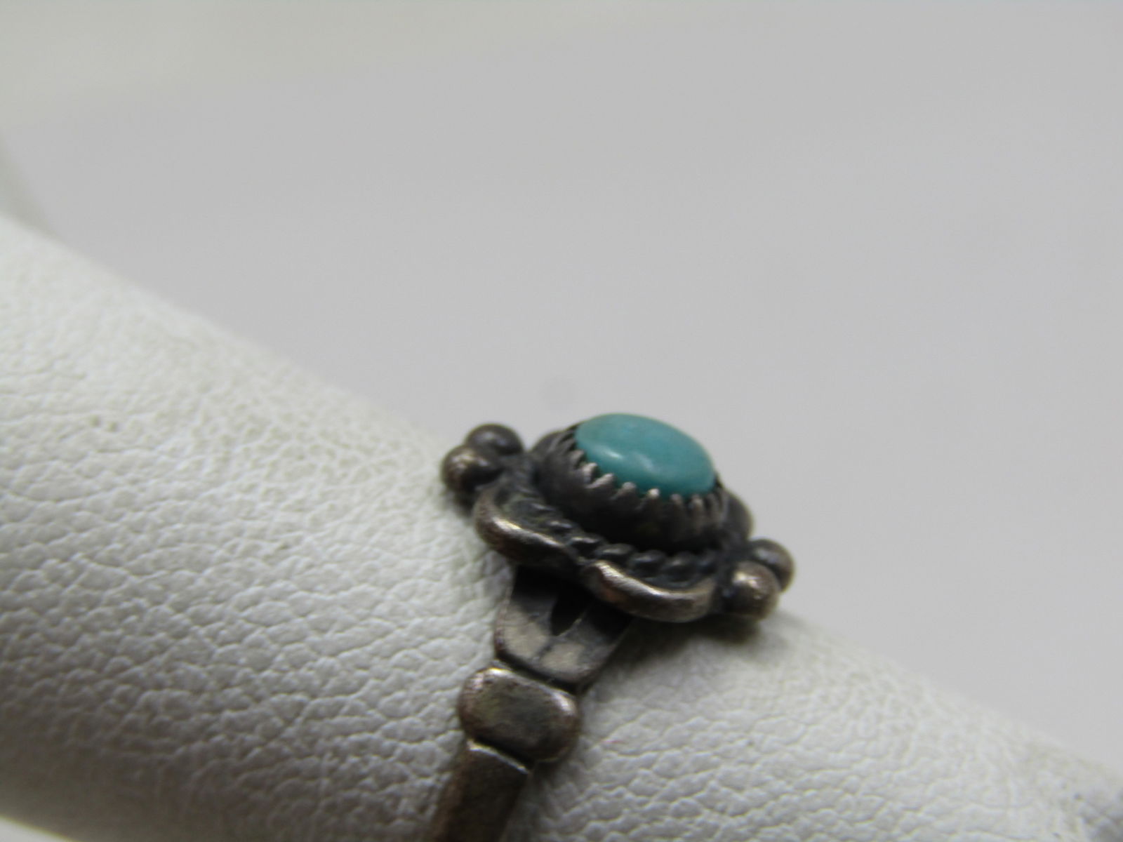 Vintage Sterling Southwestern Turquoise Ring, Sz. 4.5, Bell Trading Signed, 1960's - 4