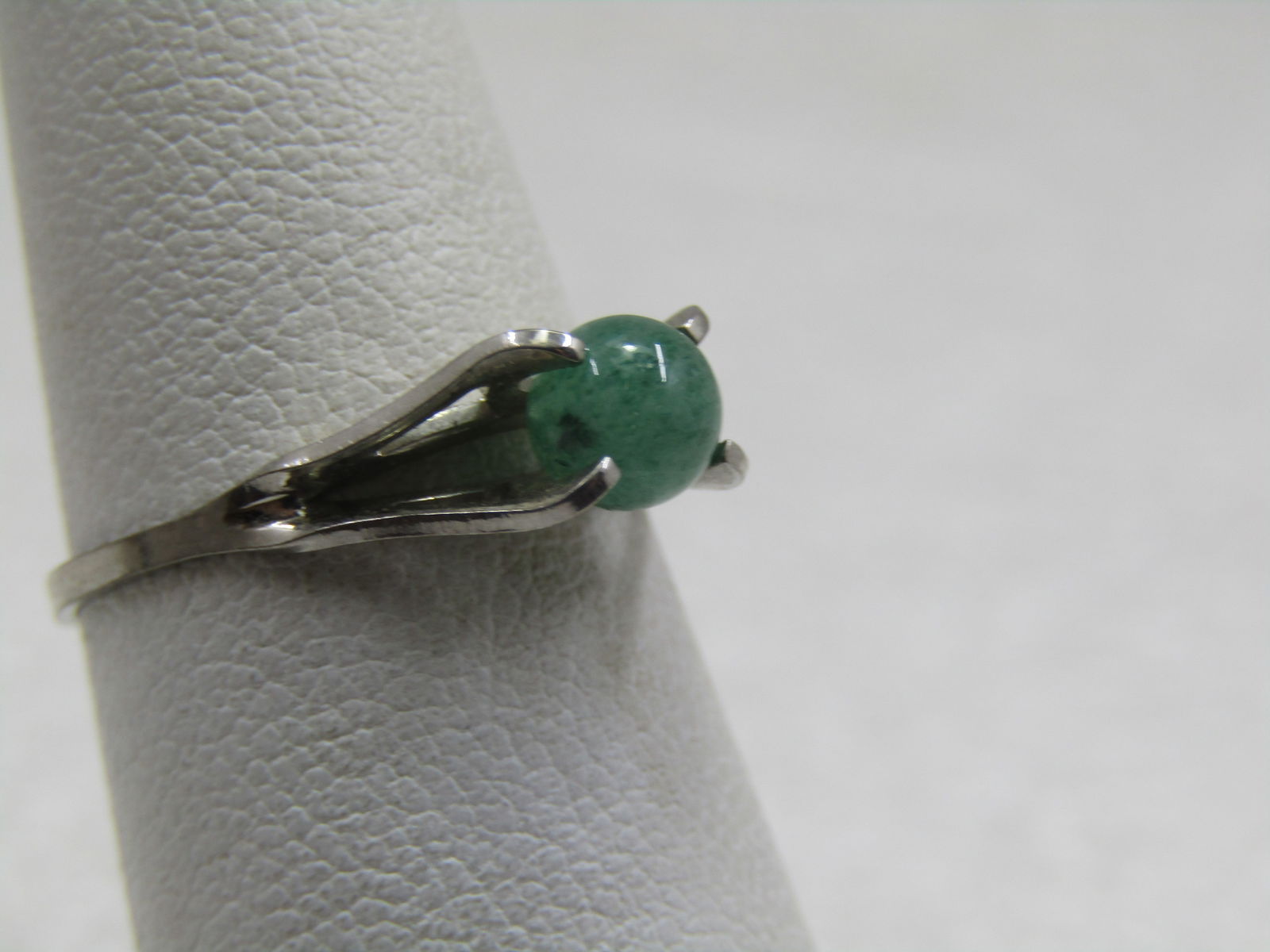 Vintage Sterling Jade Ring, Sz. 6, 1970's-1980's, Signed - 4