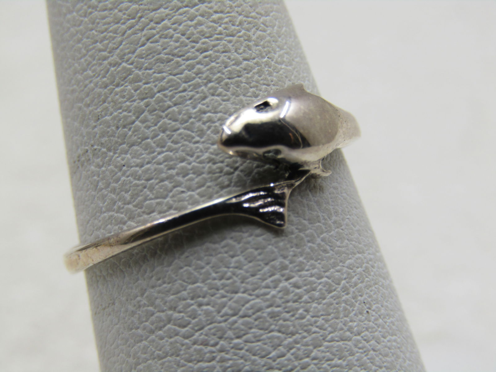 Vintage Sterling Dolphin Bypass Ring, Sz. 6 - 4
