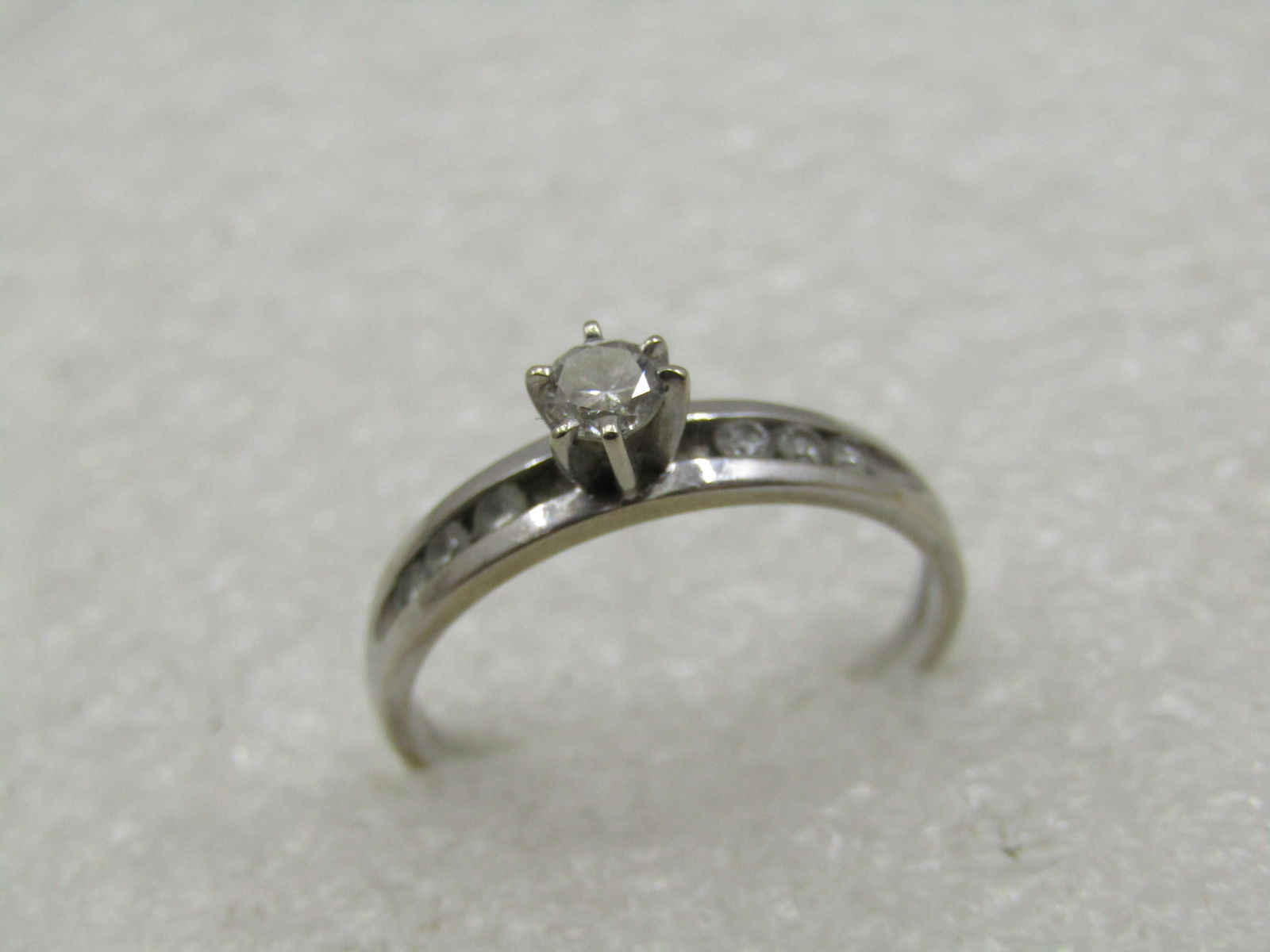 Vintage 14kt White Gold Engagement Ring .25 CTW, Sz. 7, Signed - 4