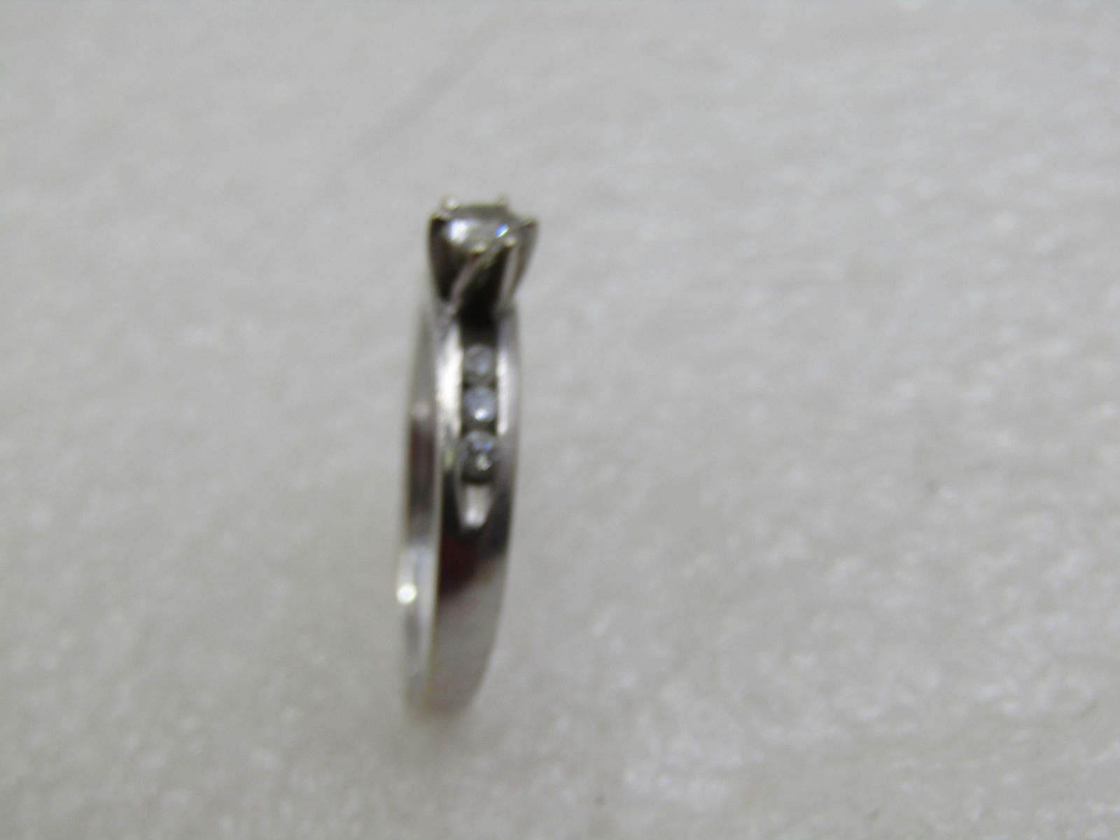Vintage 14kt White Gold Engagement Ring .25 CTW, Sz. 7, Signed - 8