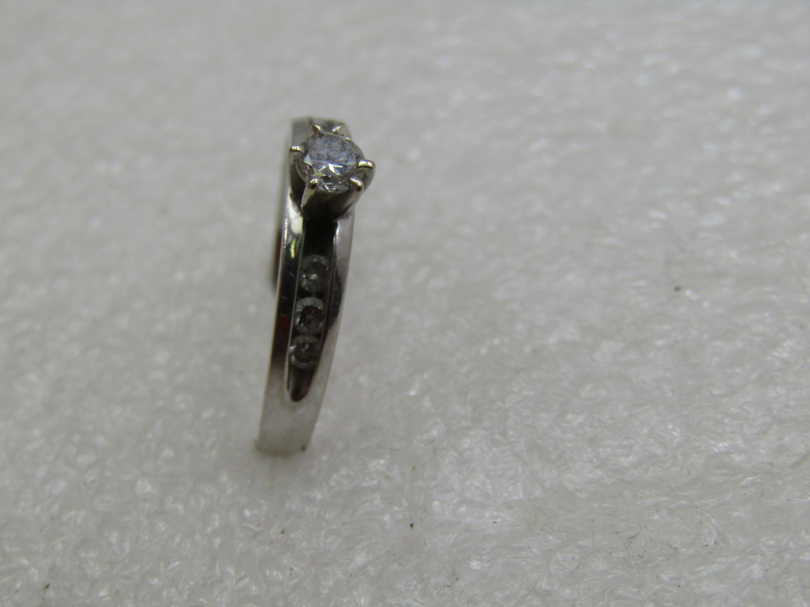 Vintage 14kt White Gold Engagement Ring .25 CTW, Sz. 7, Signed - 9