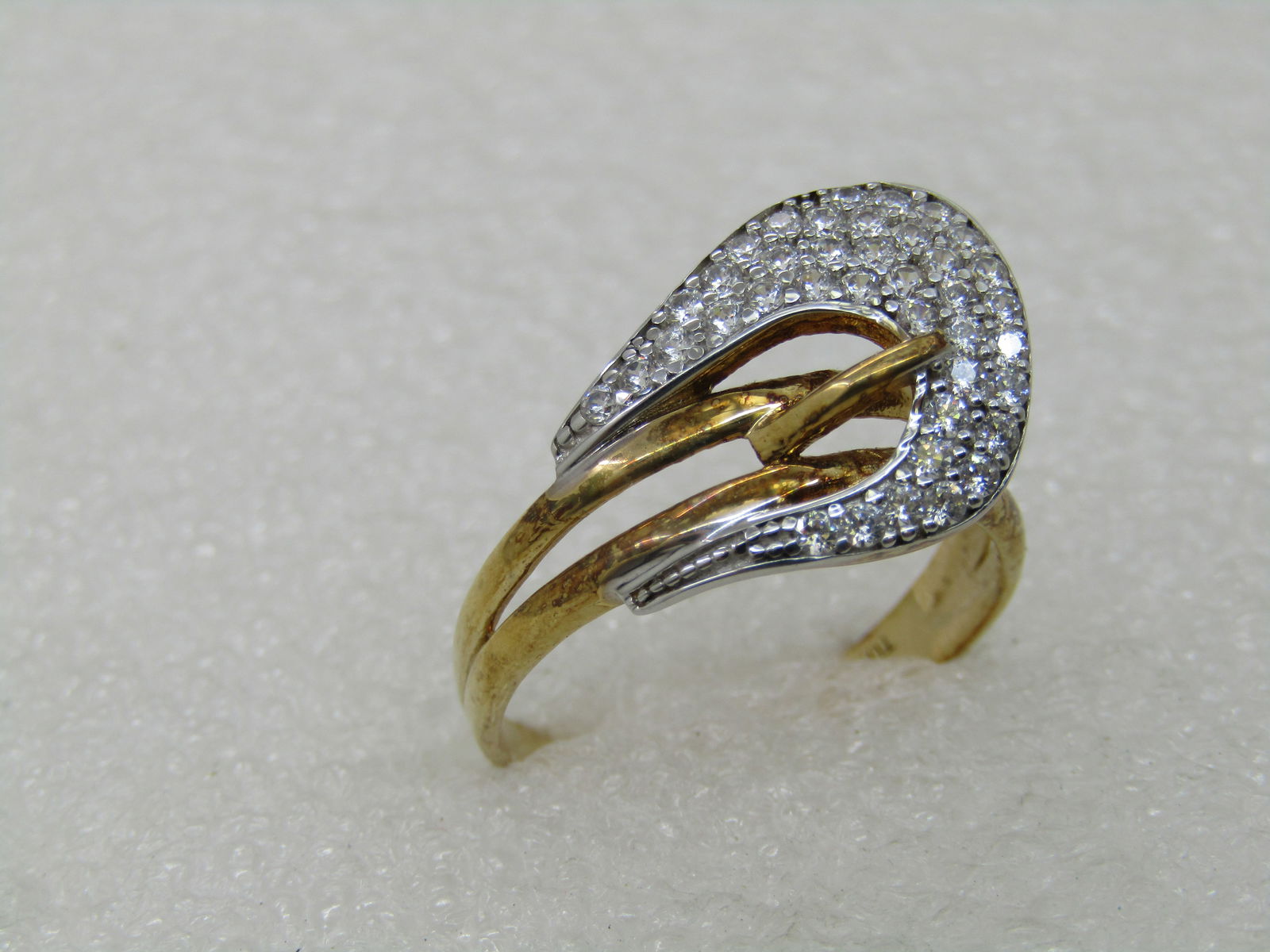 Sterling Silver Belt Ring, Gold Washed, Size, 10.5 - 3