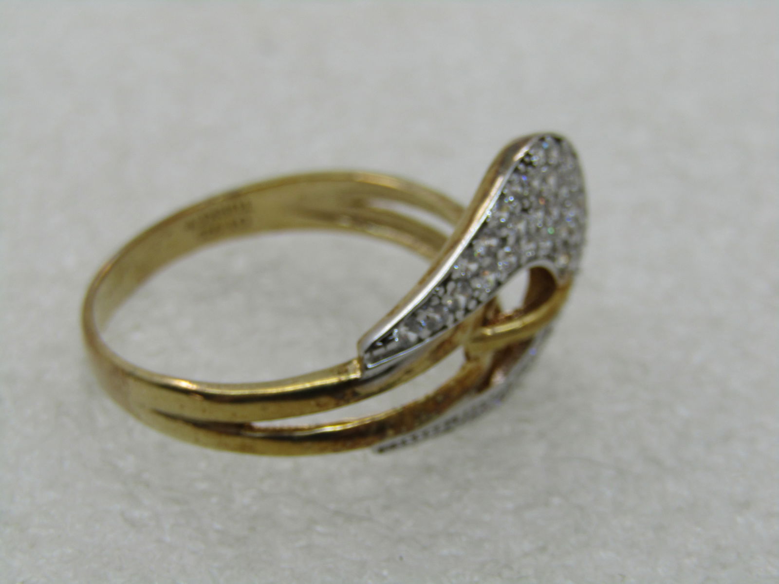 Sterling Silver Belt Ring, Gold Washed, Size, 10.5 - 5