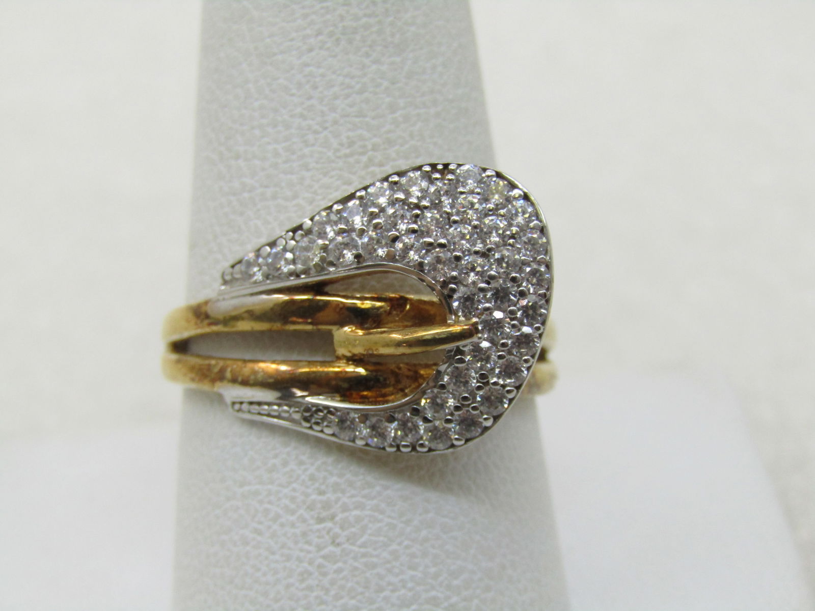 Sterling Silver Belt Ring, Gold Washed, Size, 10.5 - 6