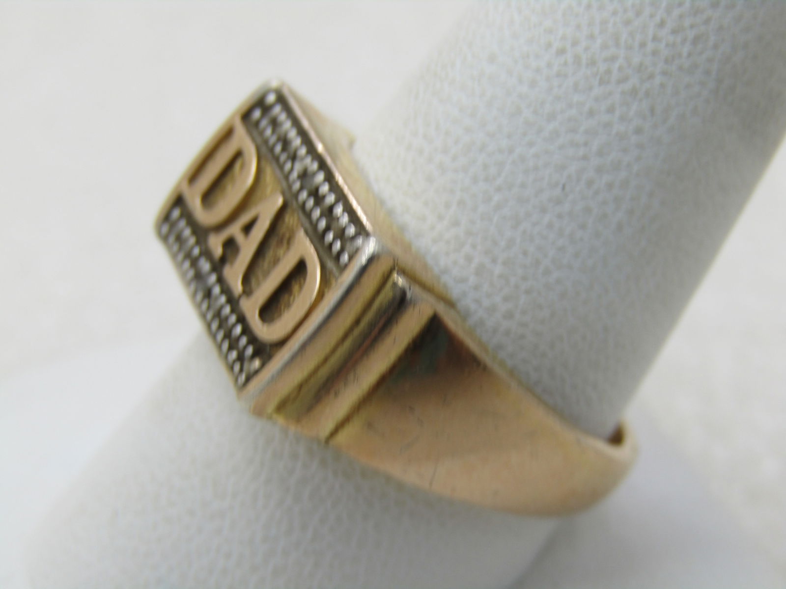 Vintage Sterling 10Kt. Plated DAD Ring, Size 10.5, 6.65 Gr., Signed DL - 3