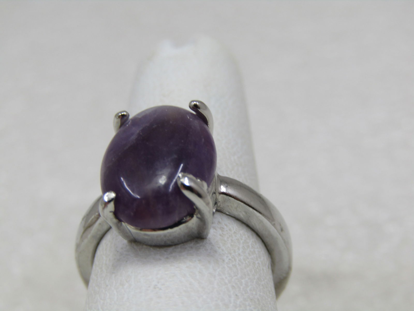 Silver Tone Southwestern Purple Agate Ring, Sz. 6 - 2