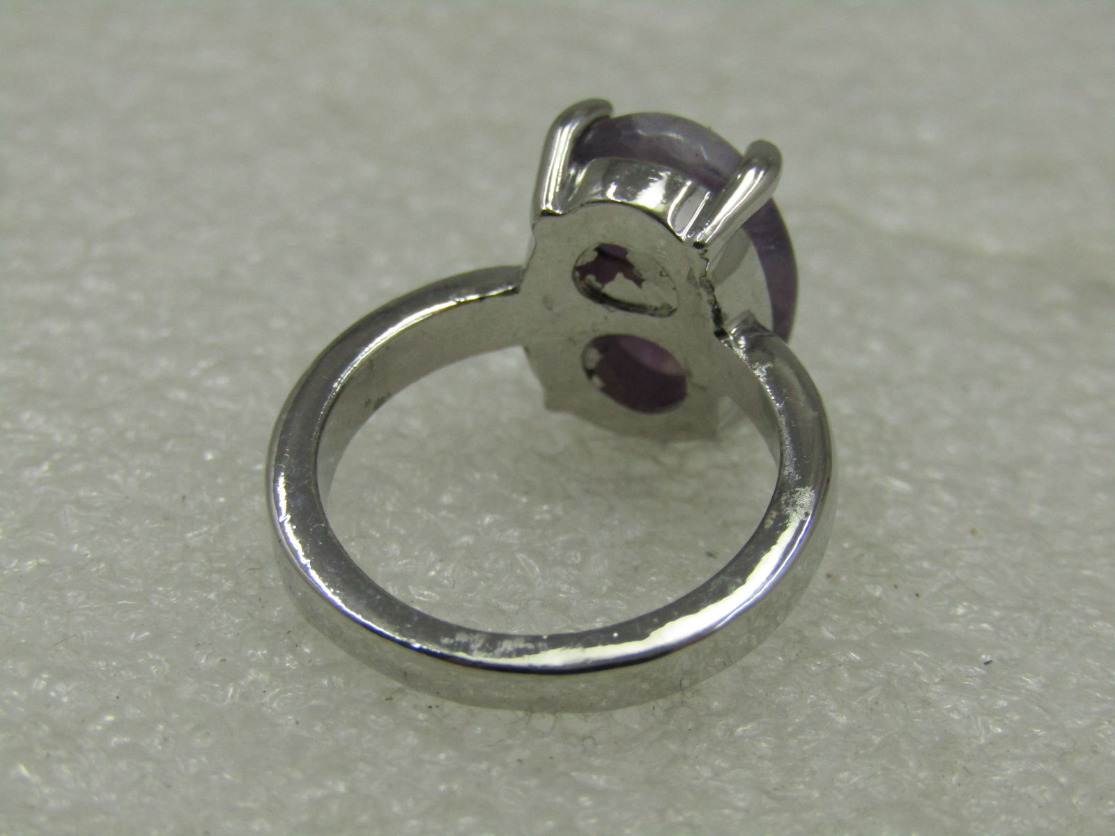 Silver Tone Southwestern Purple Agate Ring, Sz. 6 - 6