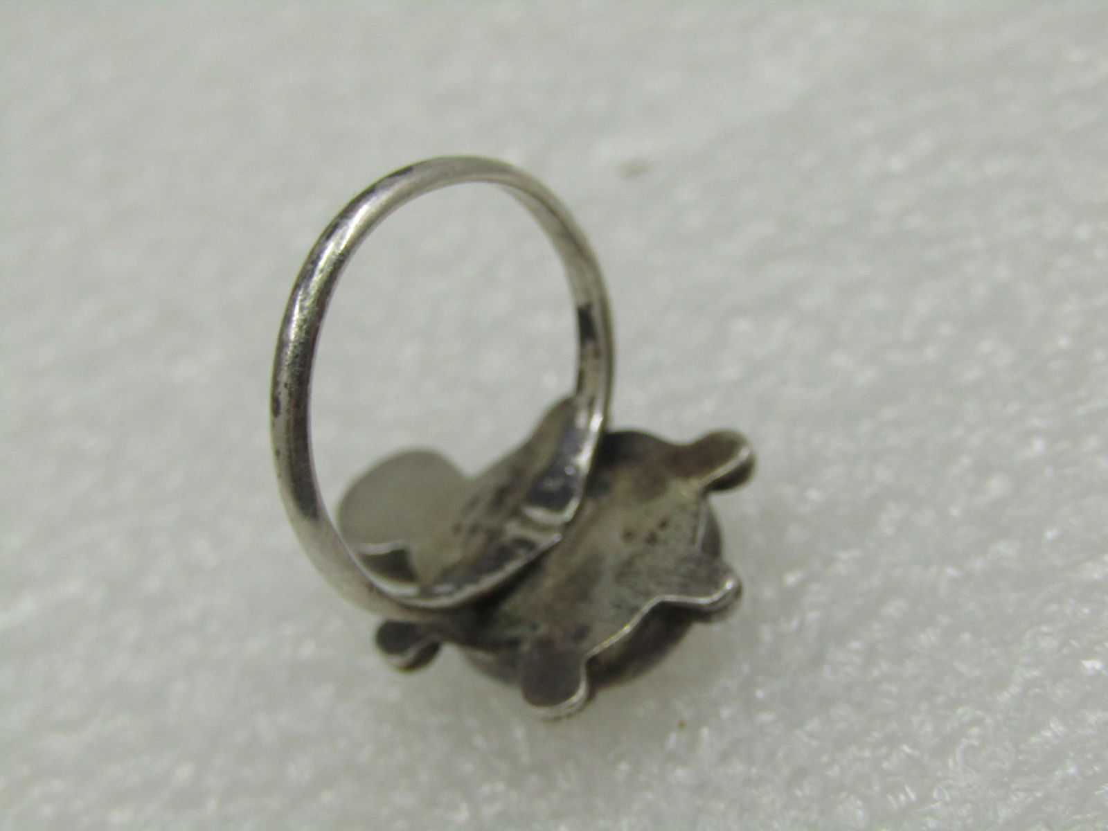 Vintage Southwestern Sterling Inlaid Turtle Ring, Sz. 5 - 6