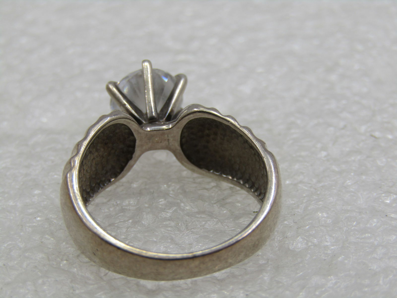 Vintage Sterling CZ Engagement Ring, Sz. 8, 2 CTW, Signed Diamonique - 5