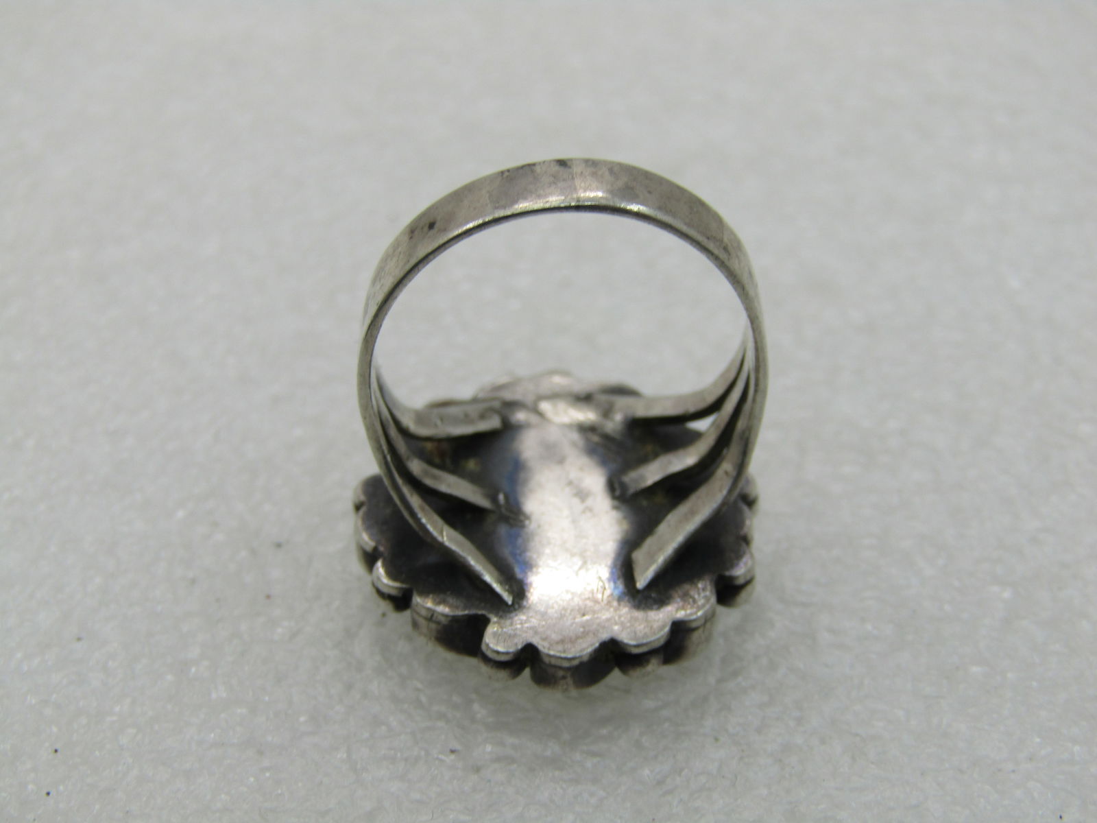 Vintage Sterling Southwestern Turquoise Ring, Sz 9.5, Unisex, Scrolled - 5