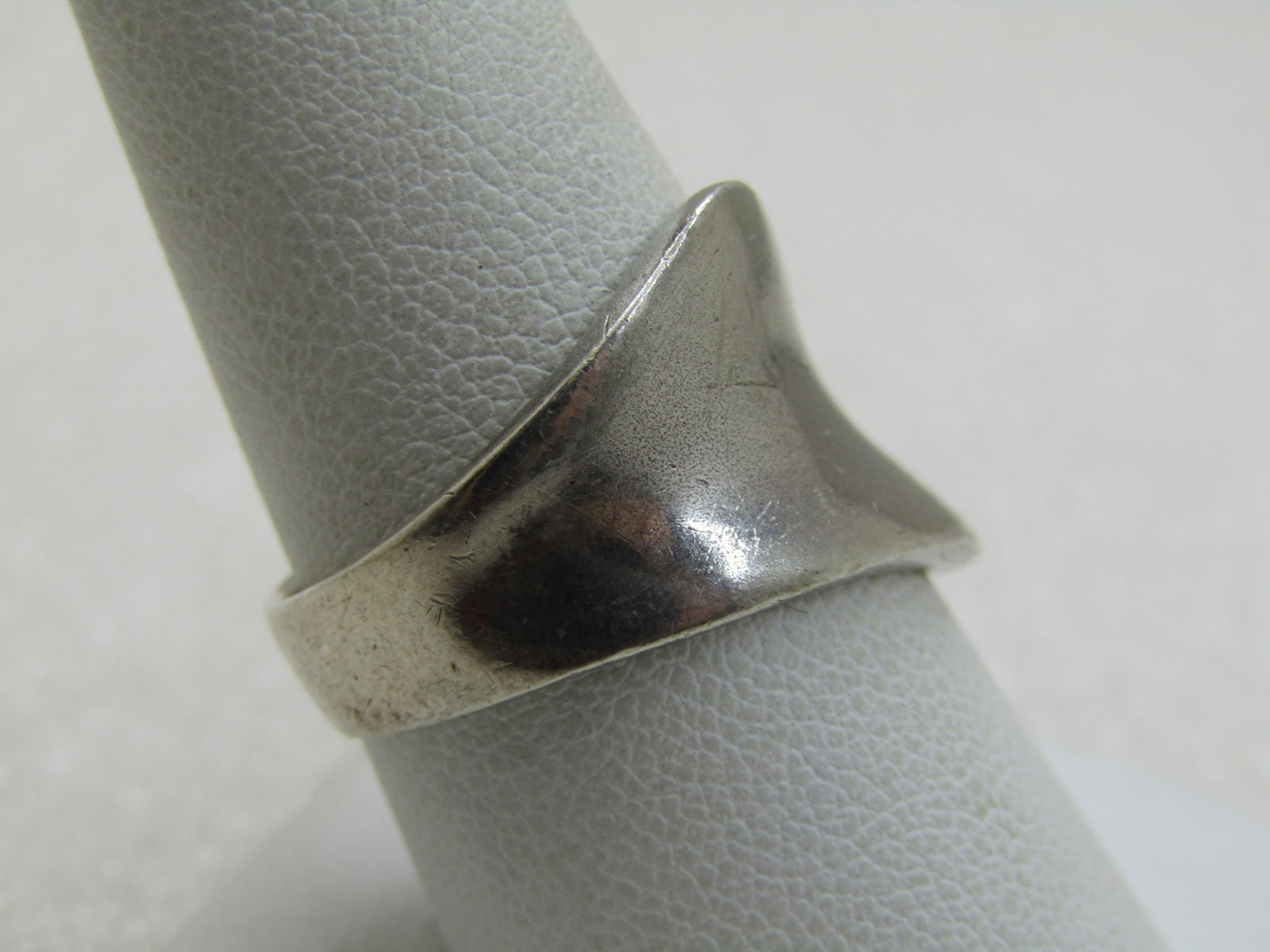 Vintage Sterling Silver Wide Ring, Sz. 9, Modern, Sigined NF, Unisex - 2