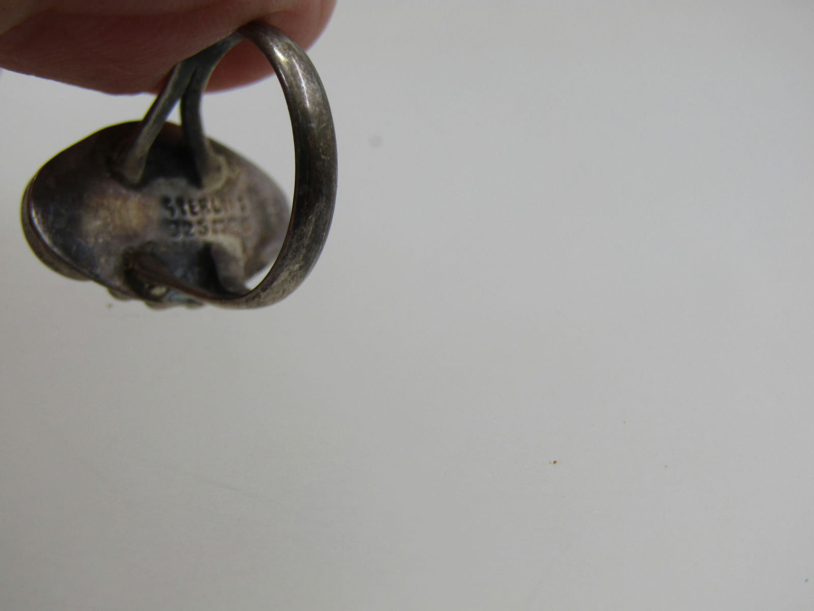 Vintage sterling Southwestern Faux Turquoise Ring, Sz. 3 - 6