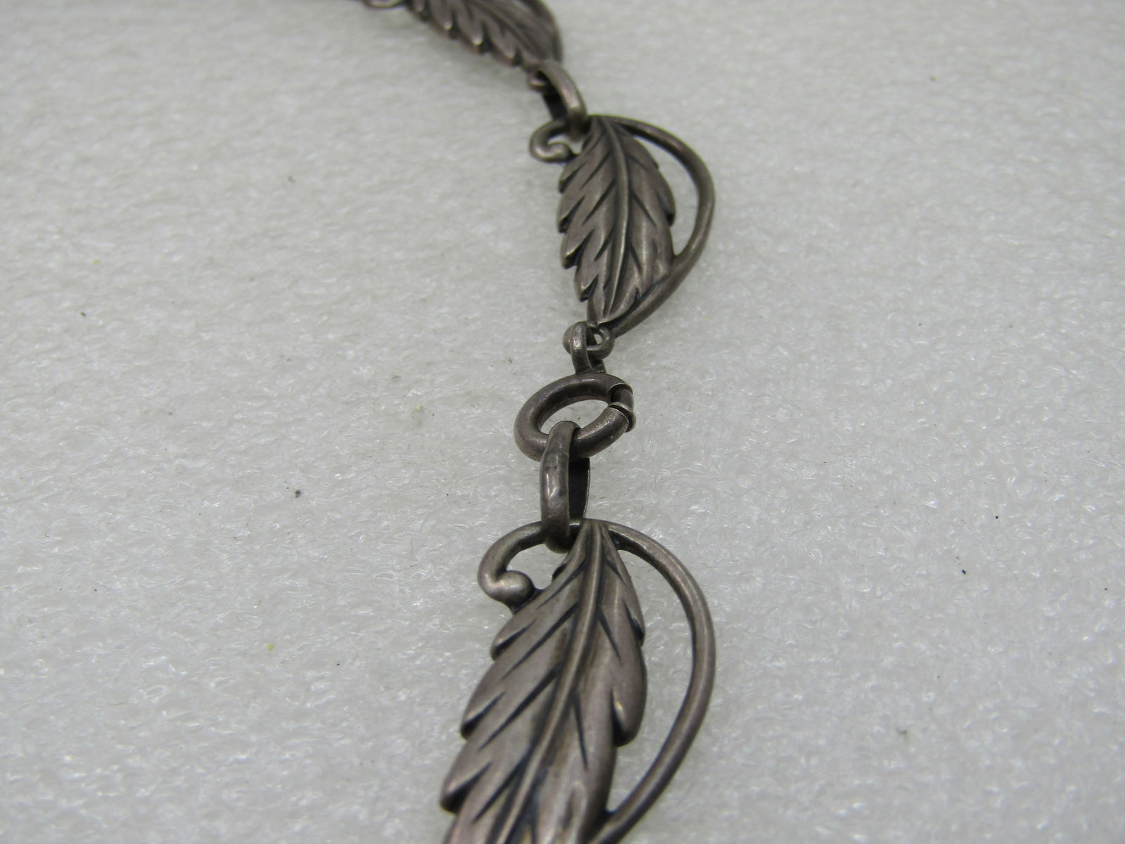 Vintage Sterling Danecraft Leaf Necklace, Wreath, 15", 27.75gr. - 7