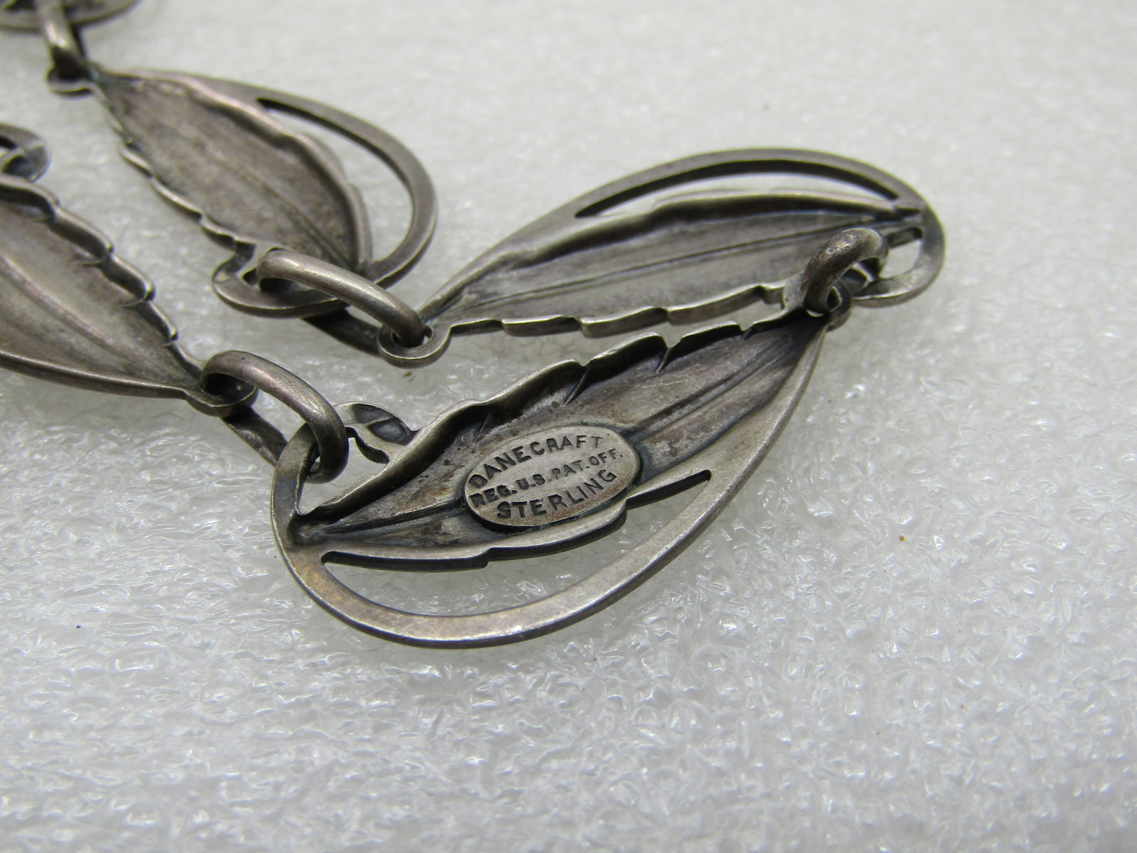 Vintage Sterling Danecraft Leaf Necklace, Wreath, 15", 27.75gr. - 8