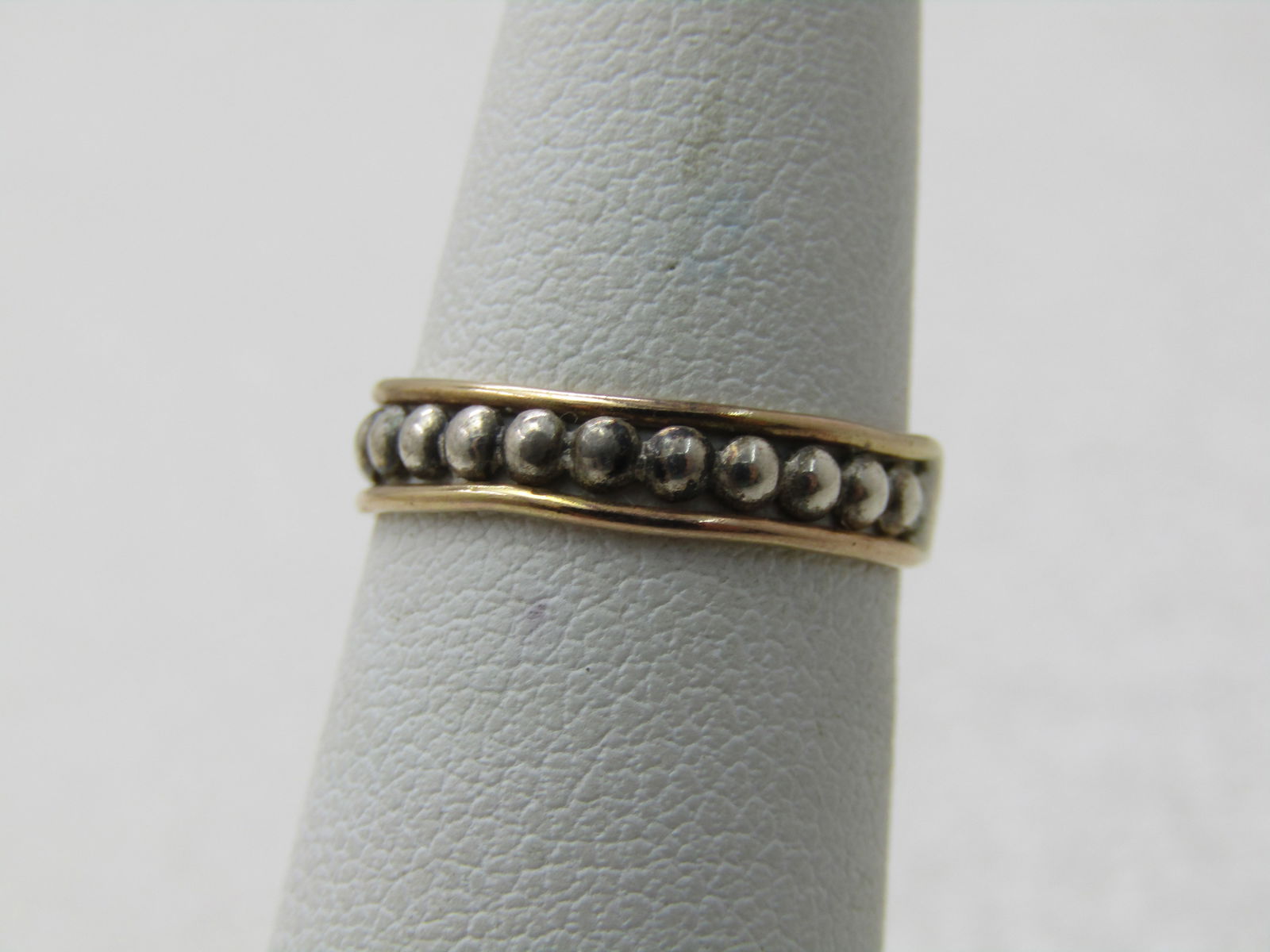 Vintage Two-Tone 10kt/14kt Gold Band Ring, Size 4 - 5