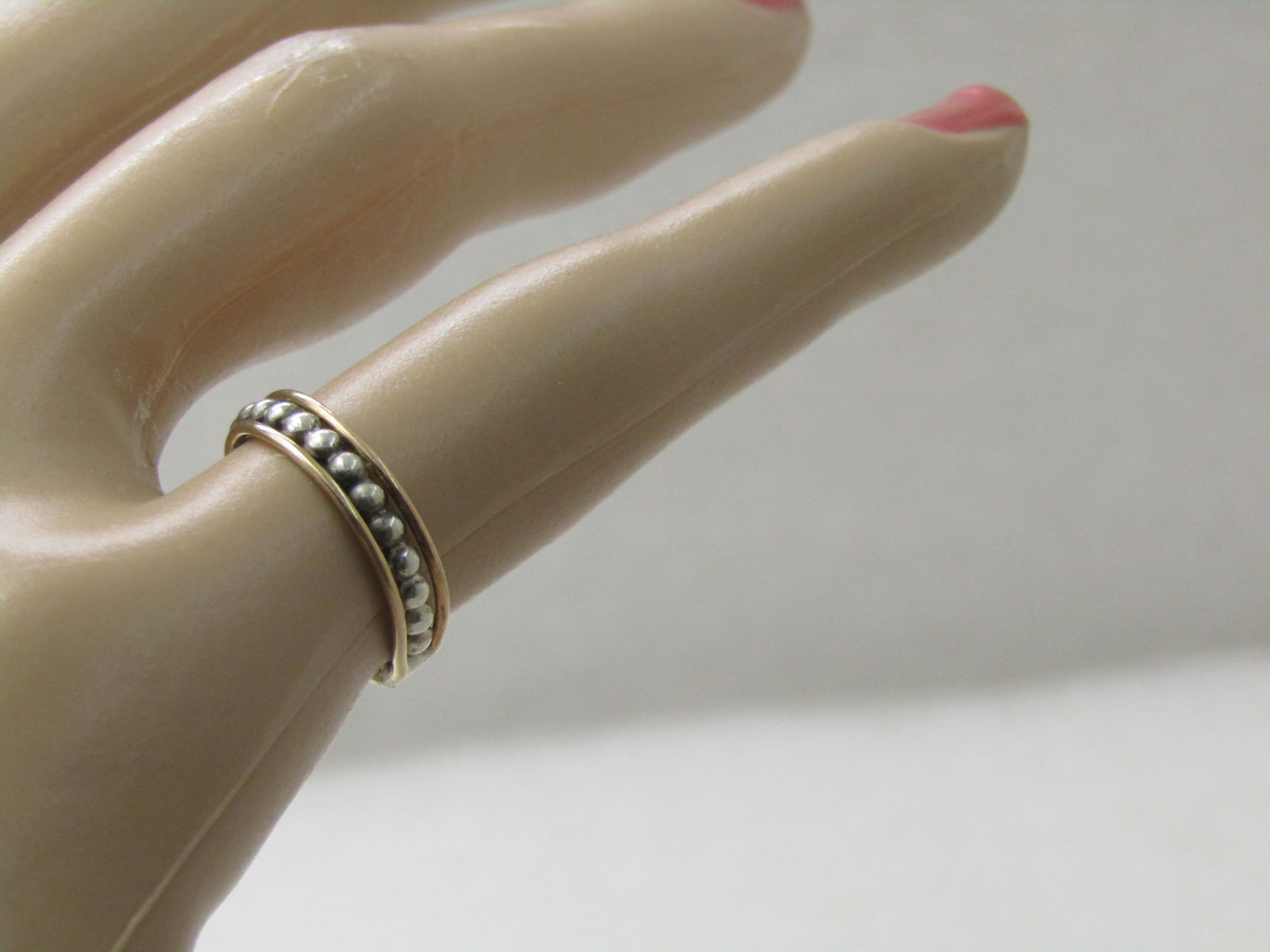 Vintage Two-Tone 10kt/14kt Gold Band Ring, Size 4 - 8