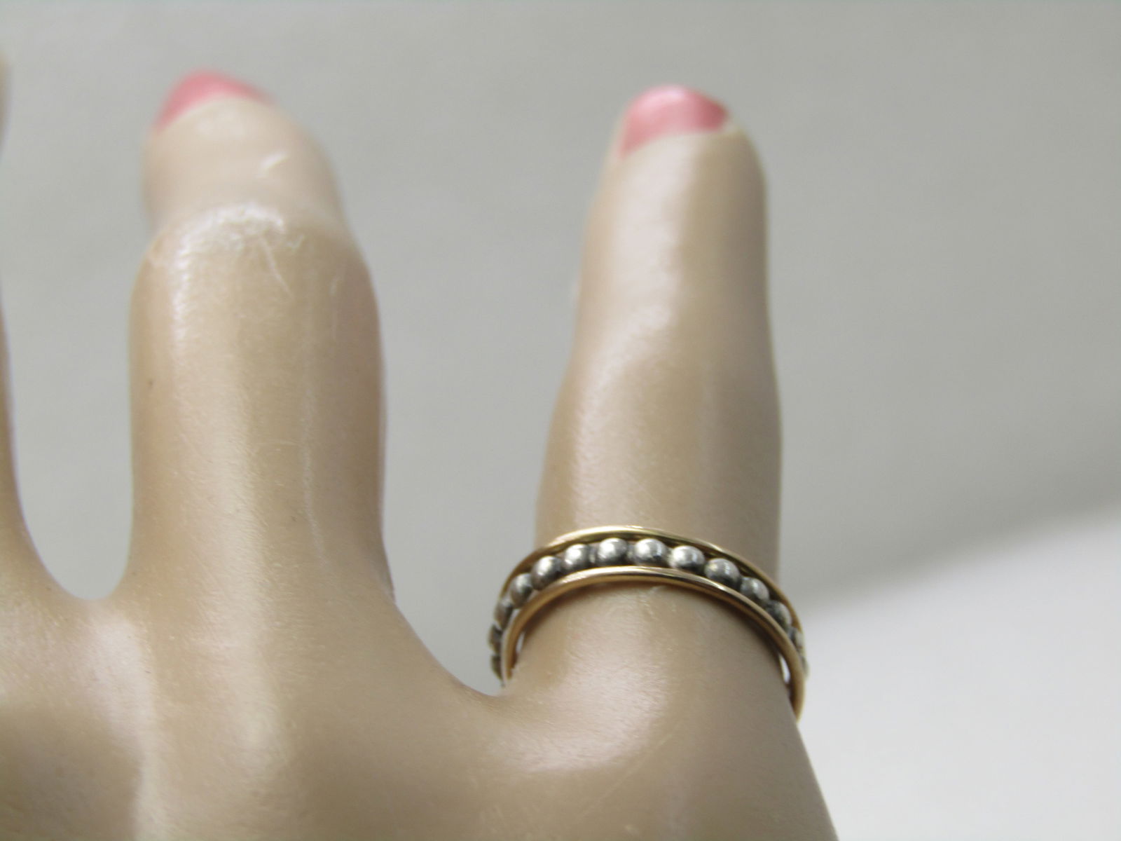 Vintage Two-Tone 10kt/14kt Gold Band Ring, Size 4 - 9