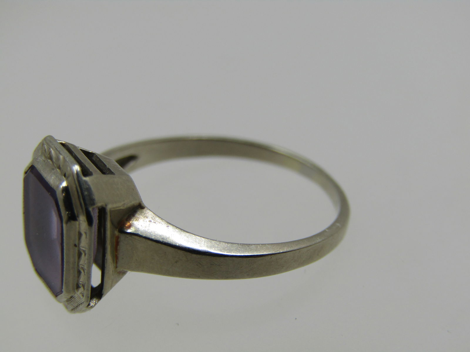 Vintage 14kt Amethyst Ring, Sz. 5.5, Rectangular, Signed RL - 7