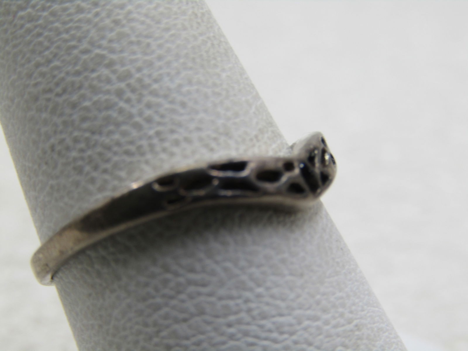 Vintage Sterling Pointed Ring with Cutouts, Signed, 1960's-1970's - 2
