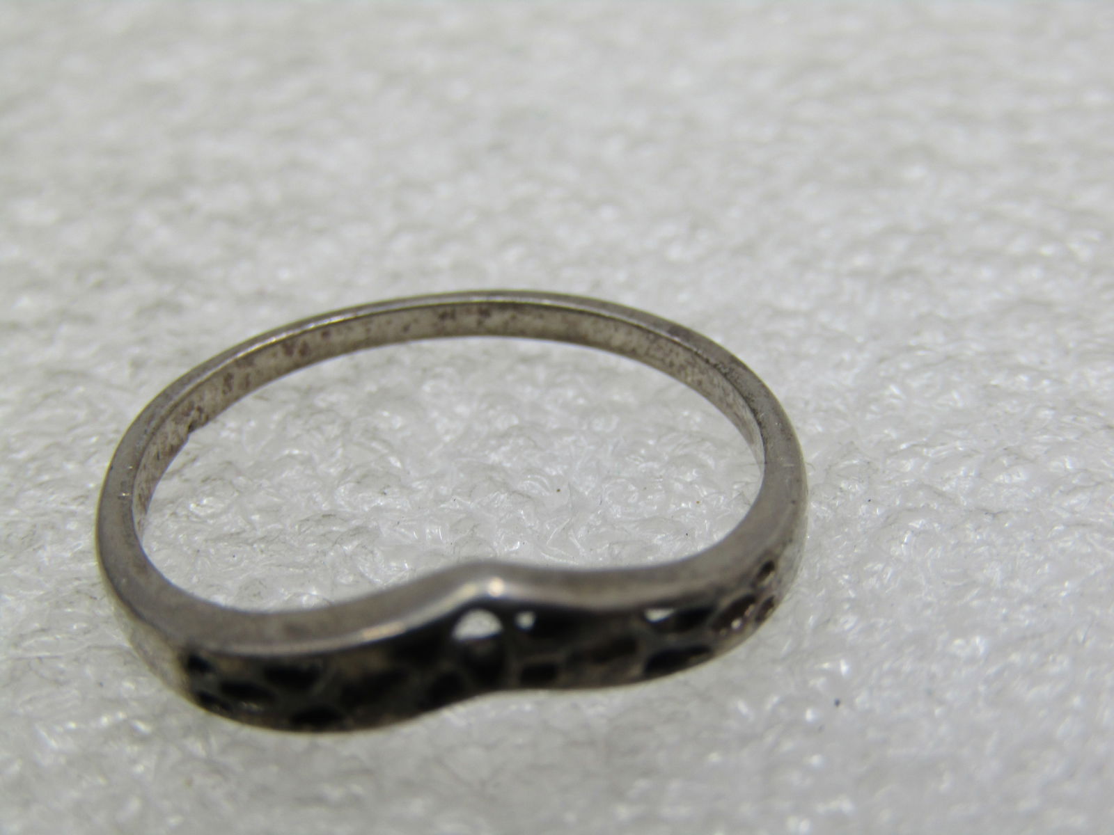 Vintage Sterling Pointed Ring with Cutouts, Signed, 1960's-1970's - 5