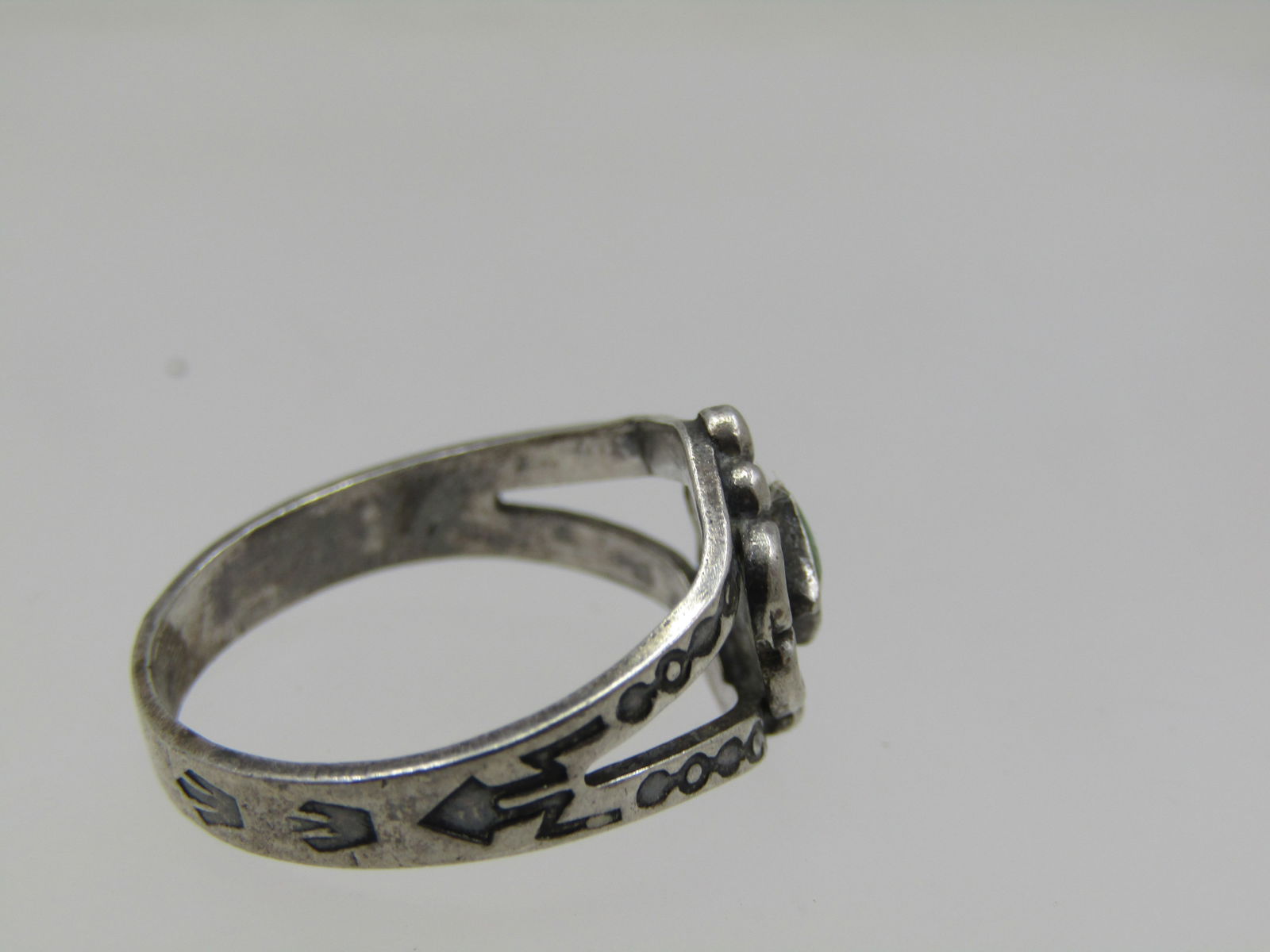 Vintage Sterling Southwestern Turquoise Ring, Sz. 6.5, Stamped - 5