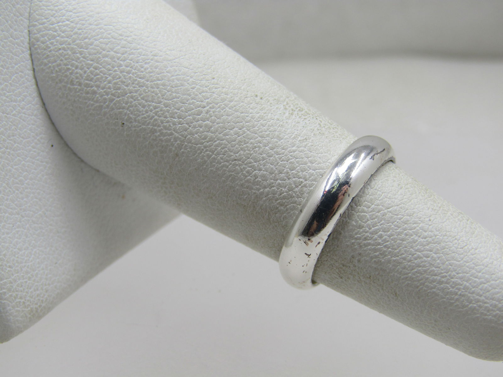 Sterling Silver 4mm Wedding Band, Sz. 5, Signed - 2