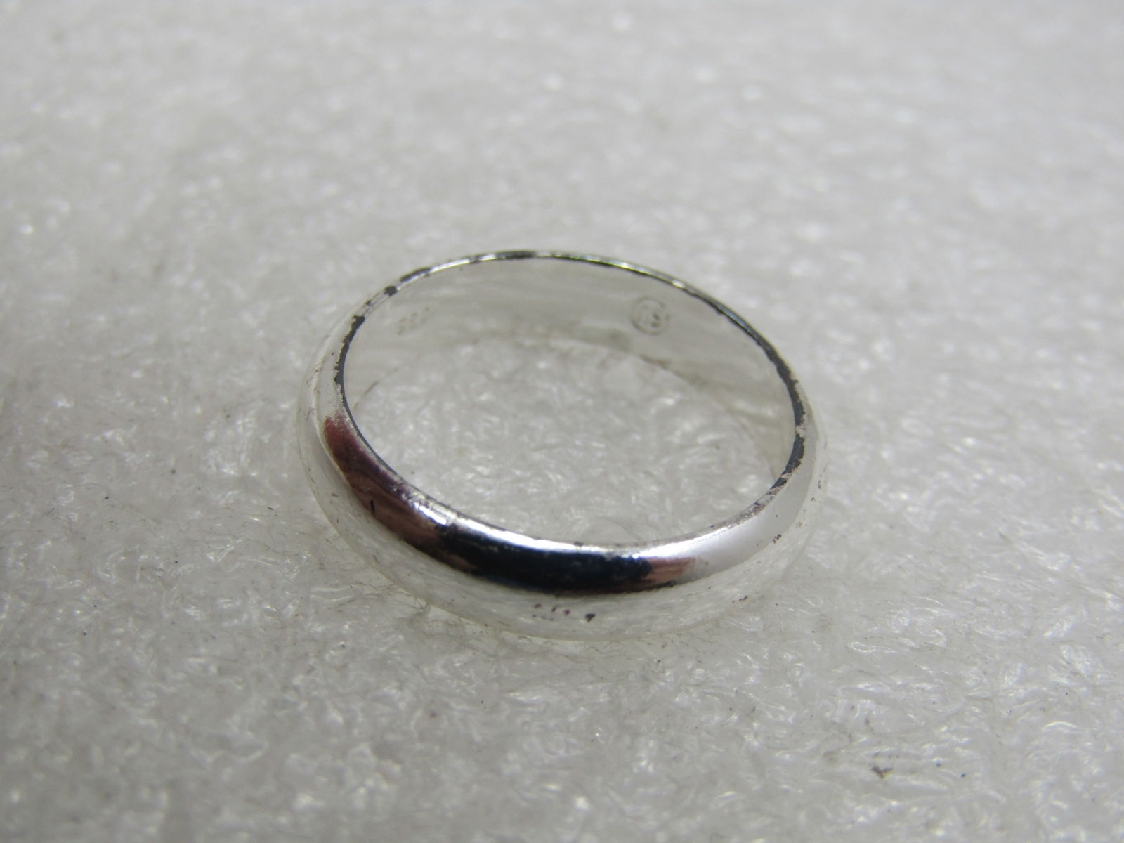 Sterling Silver 4mm Wedding Band, Sz. 5, Signed - 5