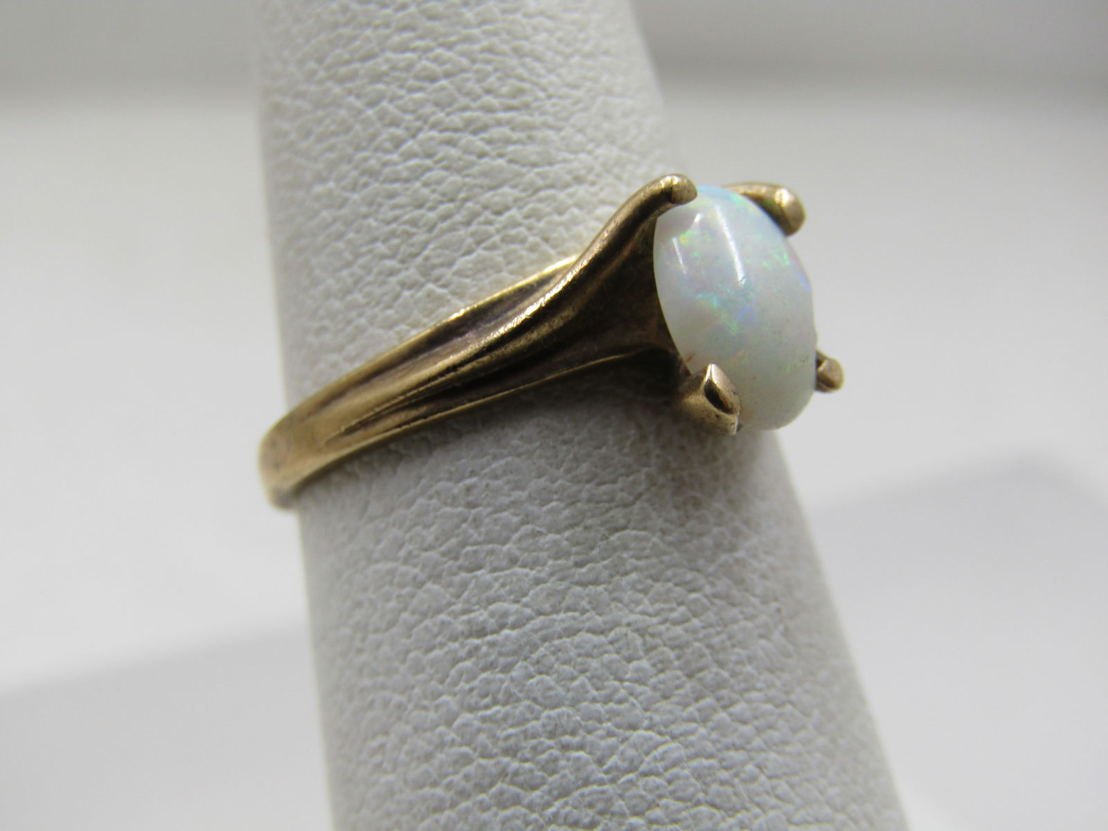 Vintage 10kt Opal Ring, Signed Kimberly, Sz. 6, Bypass, 1980's - 2