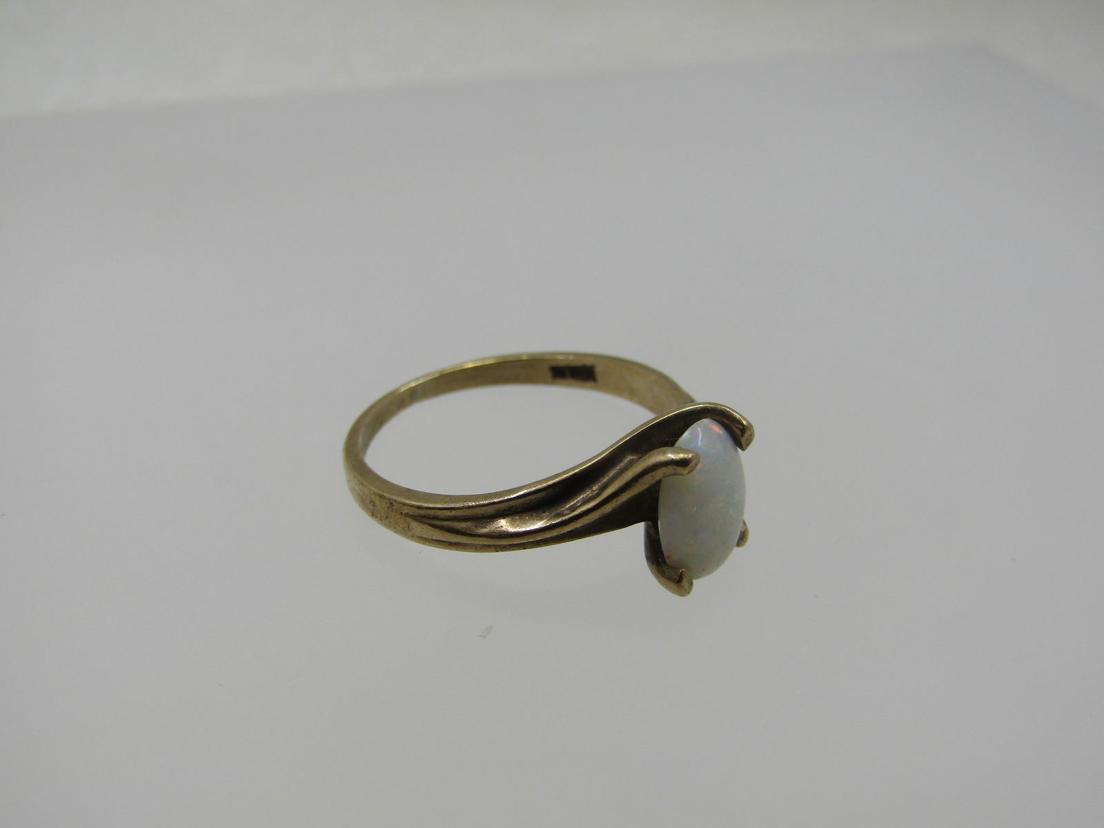 Vintage 10kt Opal Ring, Signed Kimberly, Sz. 6, Bypass, 1980's - 7