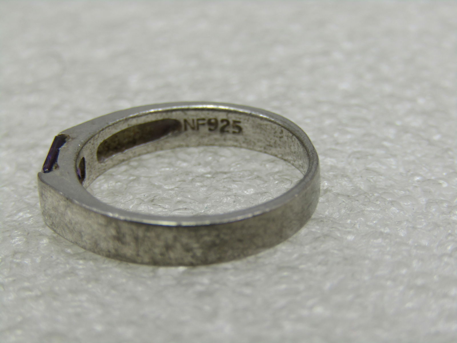 Vintage Sterling Amethyst Ring, Sz. 6, Band with Stone. - 6