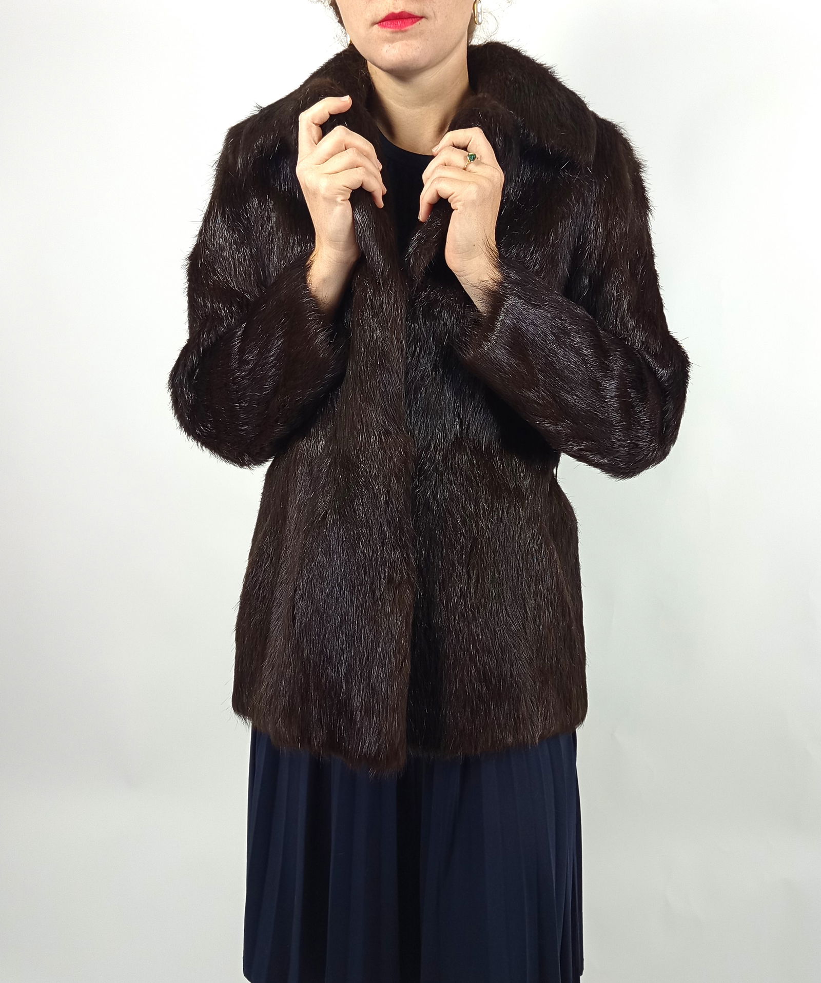 BROWN MINK JACKET EU: XXL ; US: 22 - 9