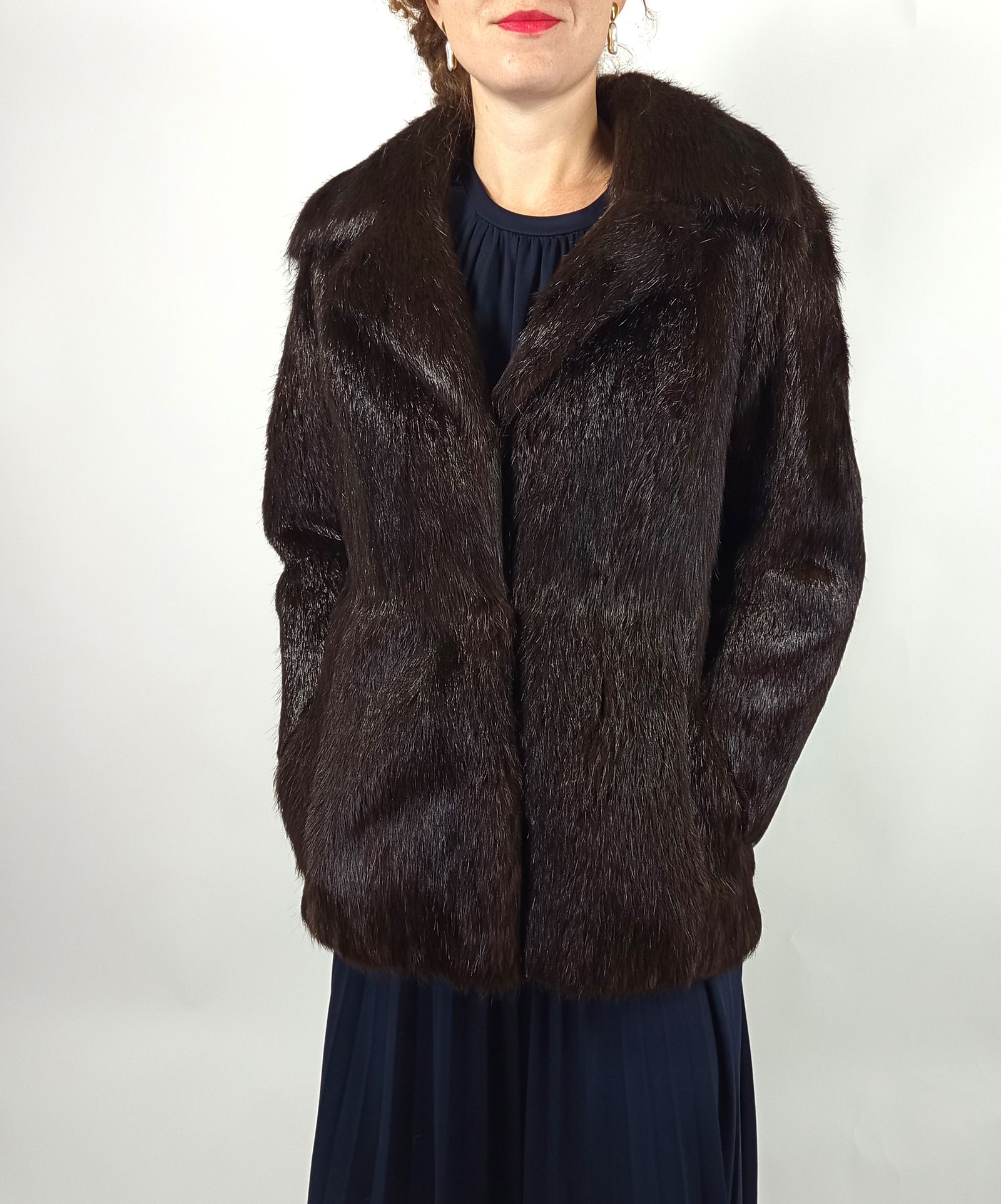 BROWN MINK JACKET EU: XXL ; US: 22 - 10