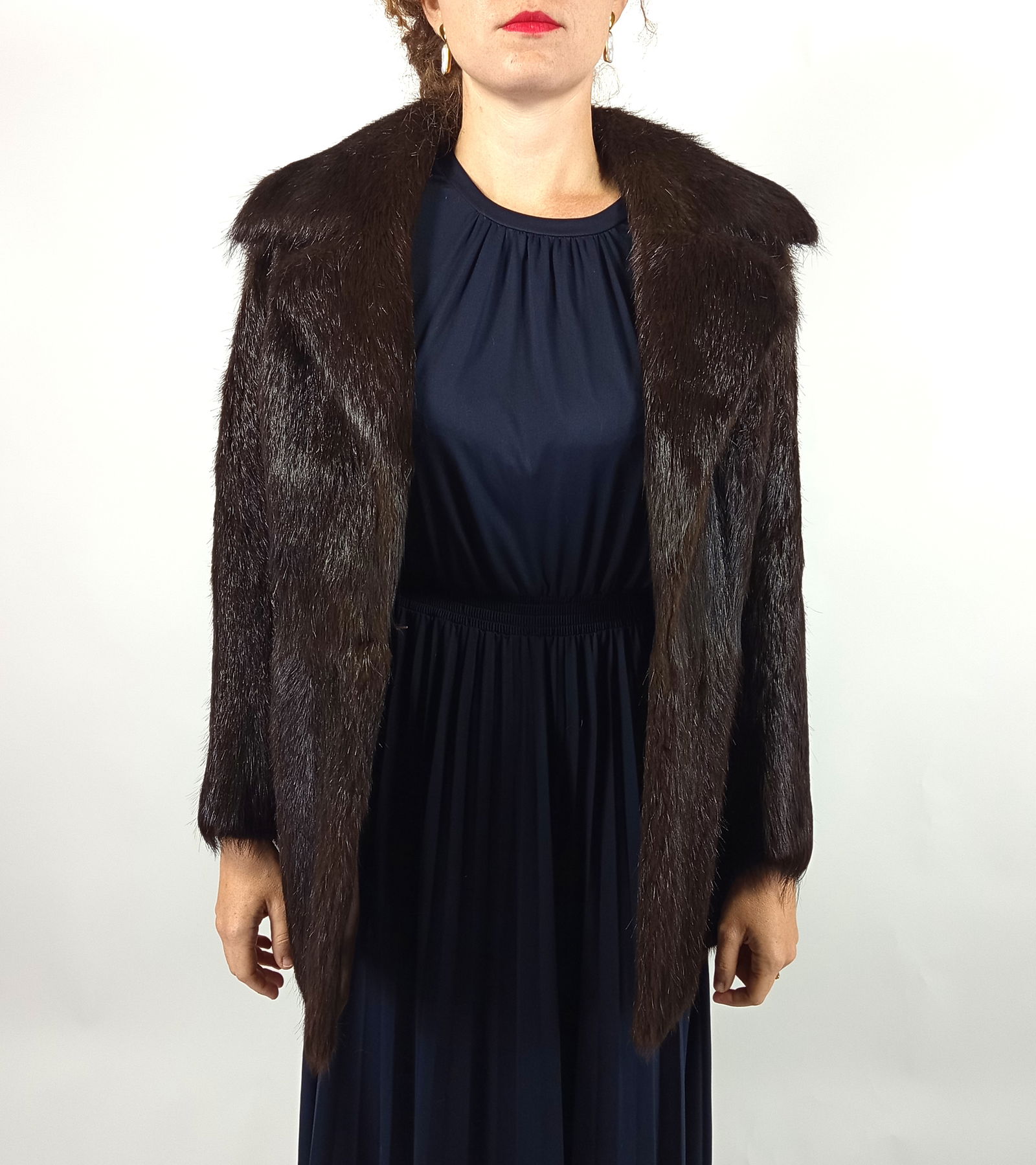 BROWN MINK JACKET EU: XXL ; US: 22 - 3