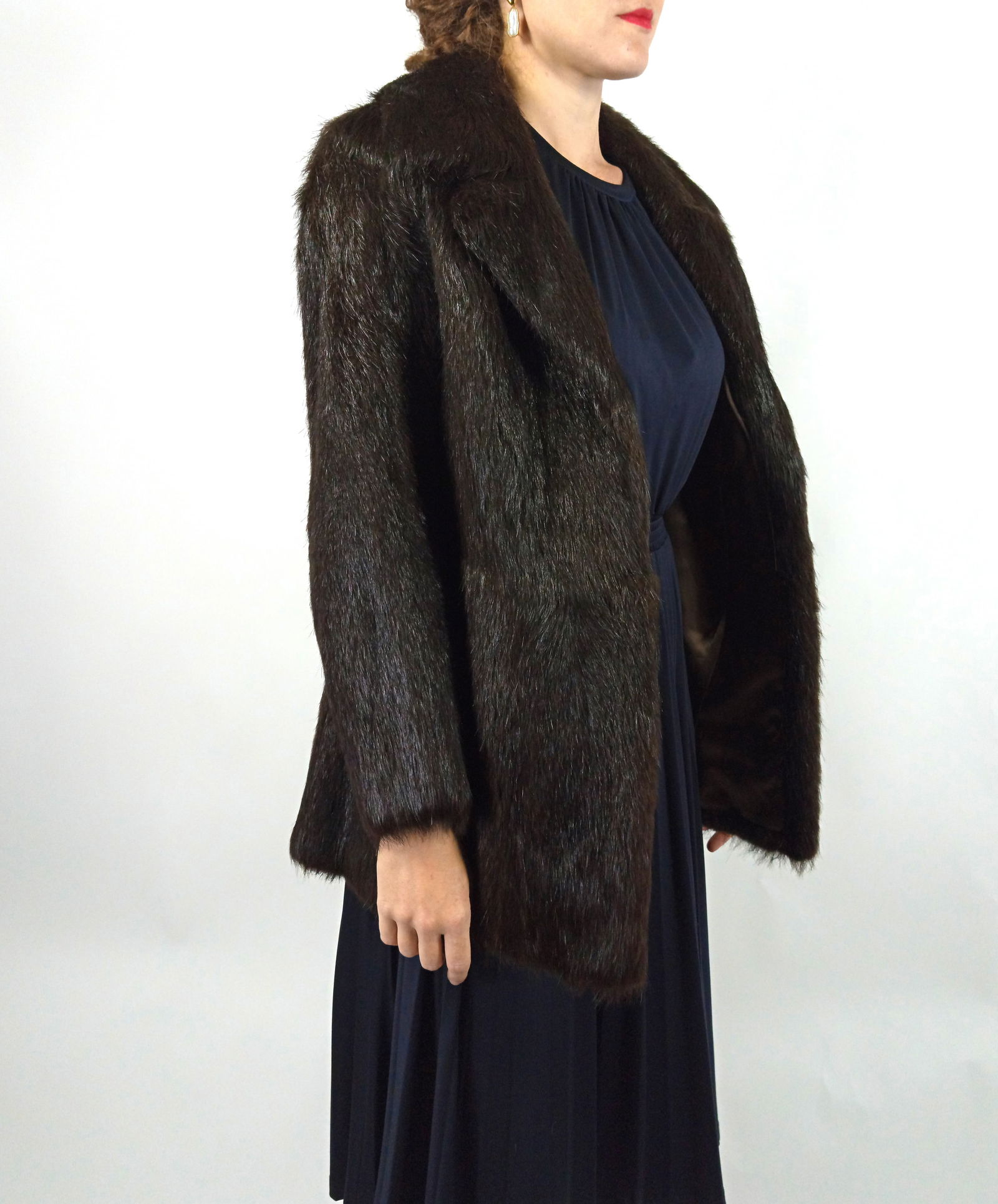 BROWN MINK JACKET EU: XXL ; US: 22 - 6