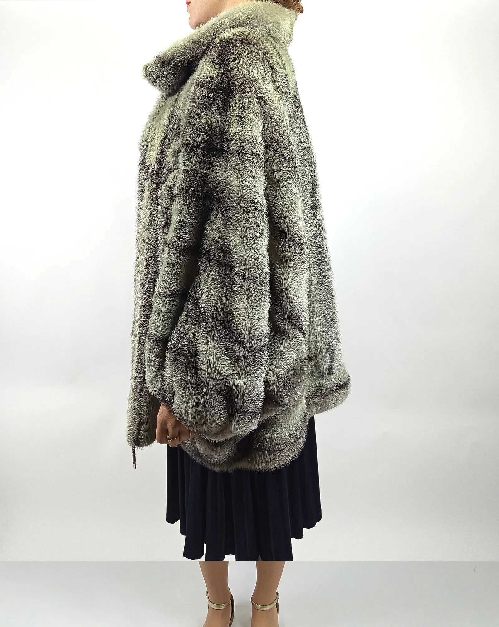 BROWN MINK FUR COAT EU: XXL ; US: 24 - 7