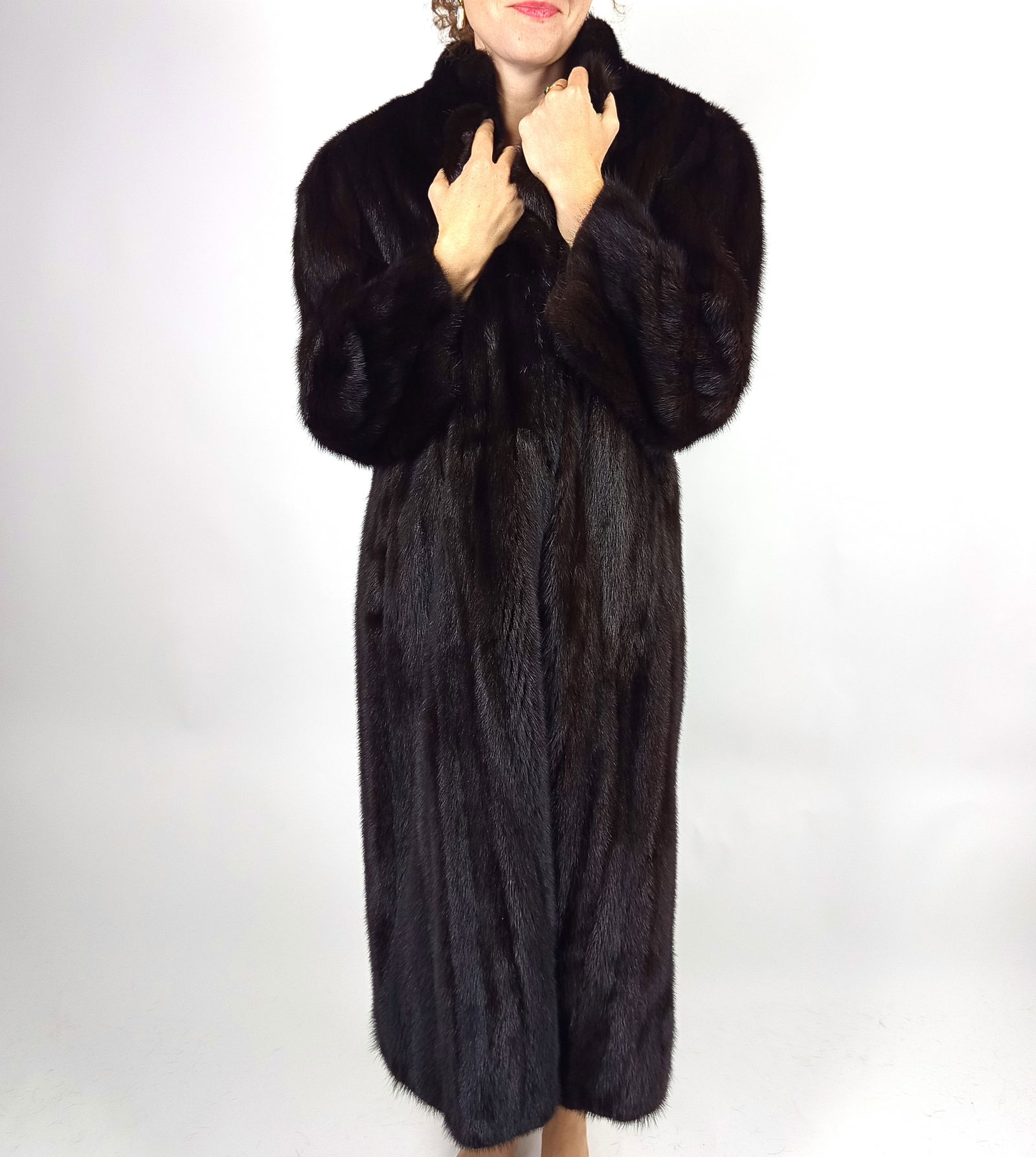 BROWN MINK FUR COAT EU: XL - US:20 - 2