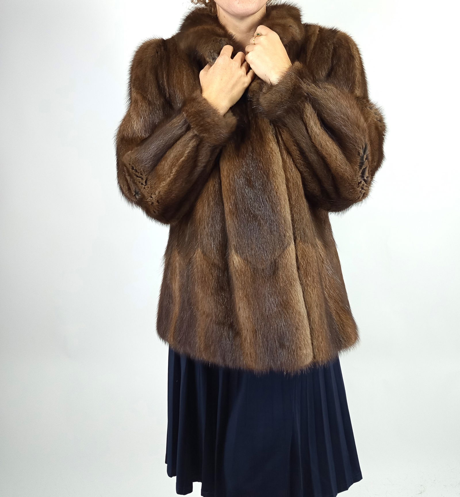 REVERSIBLE CREAM MINK FUR JACKET EU: L - US:18 - 3