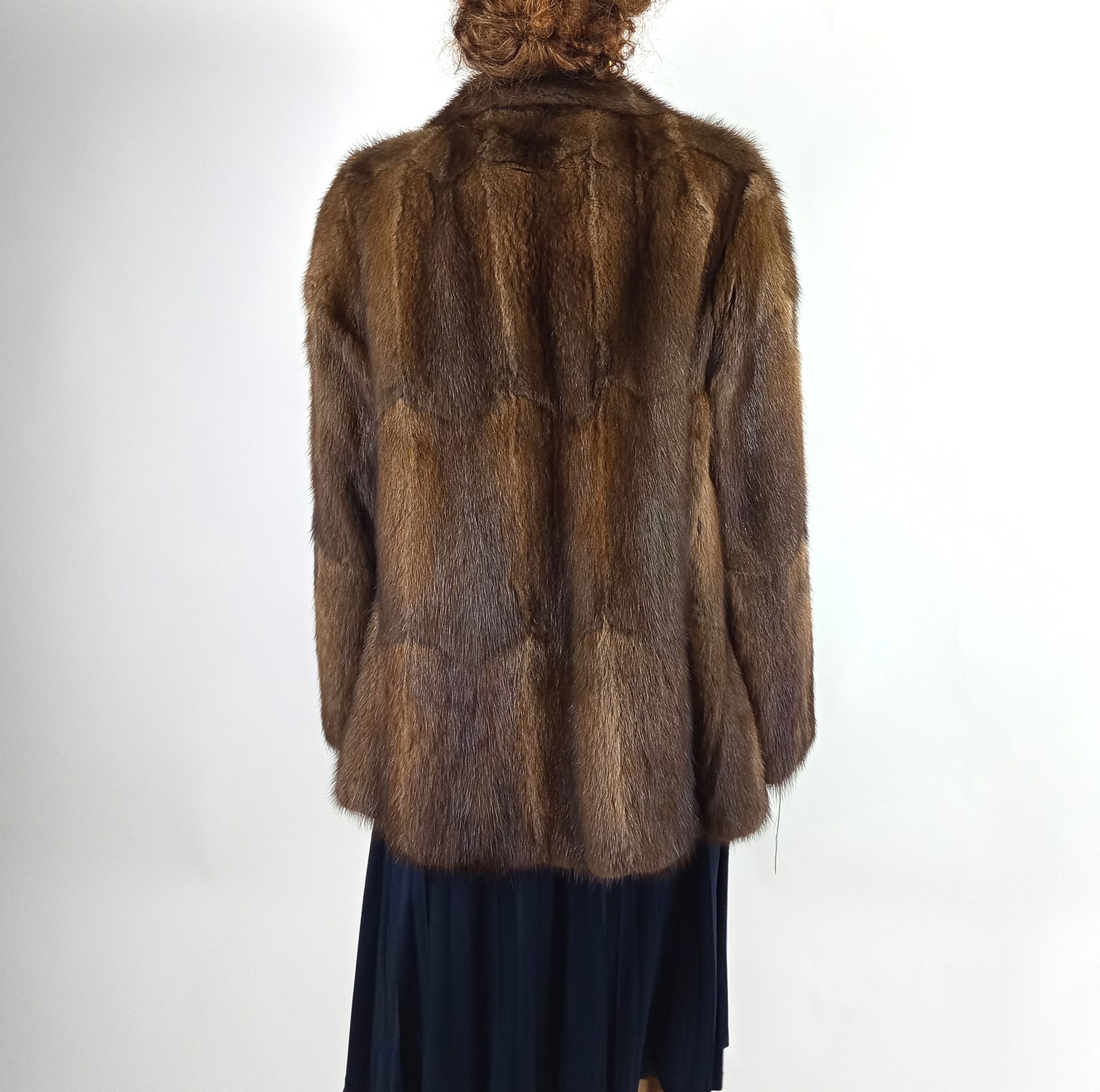 BROWN MINK FUR COAT EU: XL - US:20 - 3