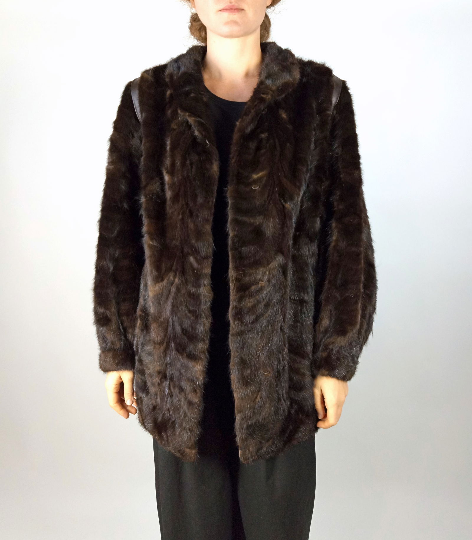 BLACK CROSS MINK FUR COAT EU: 3XL ; US: 28 - 5