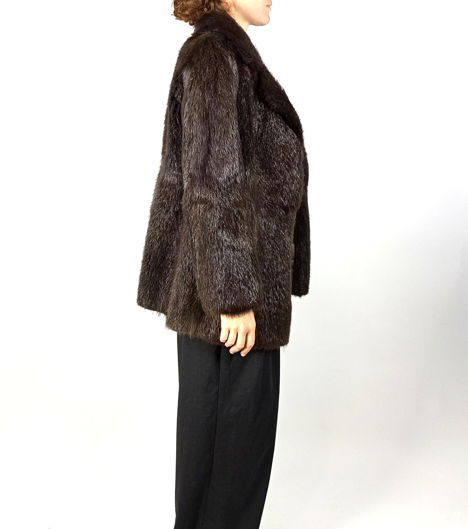 RED SILVER FOX FUR COAT EU: XL ; US: 18 - 6