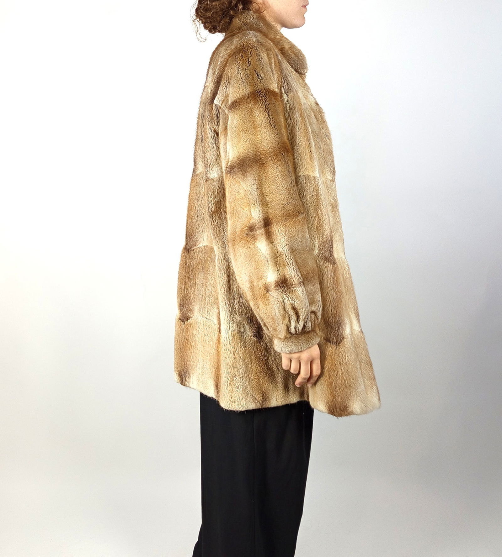 GREY PARCA RED FOX FUR COAT EU: L ; US: 16 - 8