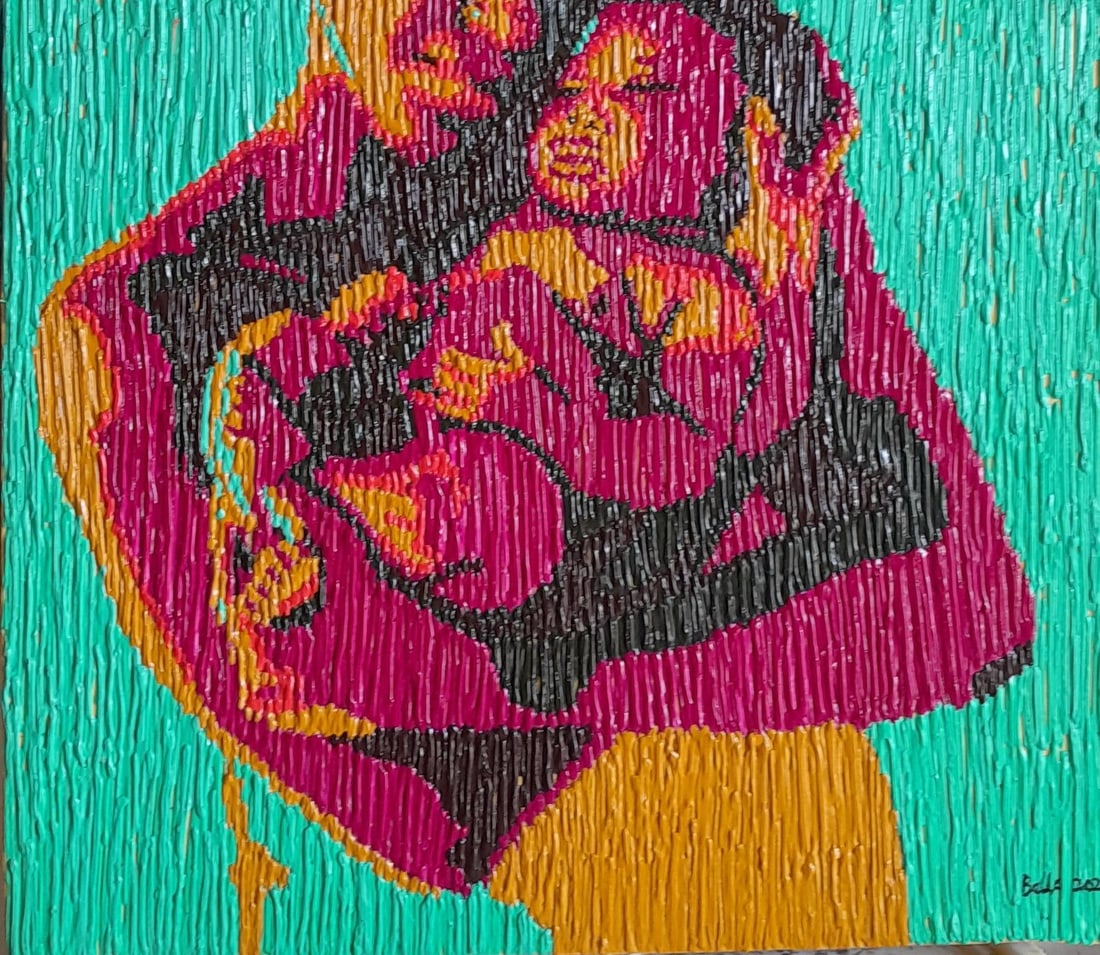 Bello Adedoyin, First Contact 2 -21st Century, Contemporary, Figurative, Motherhood, Acrylic Dip, - 6