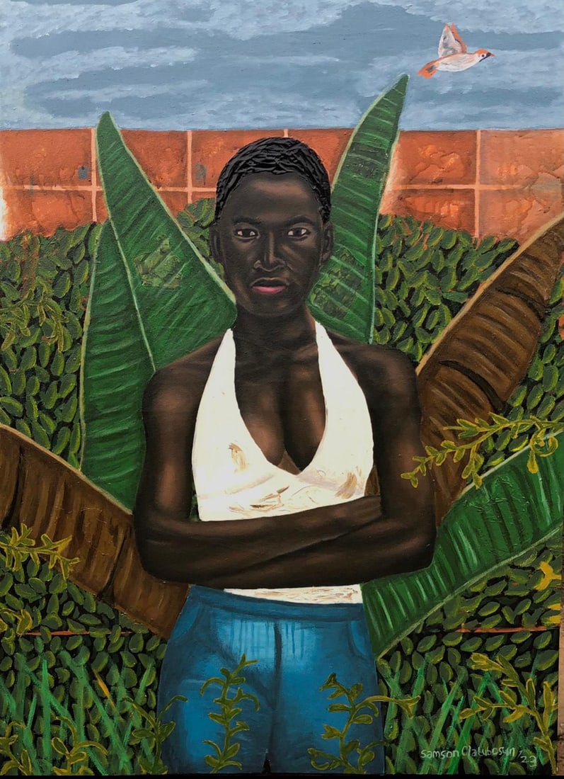 Samson Olatubosun, Till It All Withers 1 -21st Century, Contemporary, Figurative, Mixed Media Women, - 4