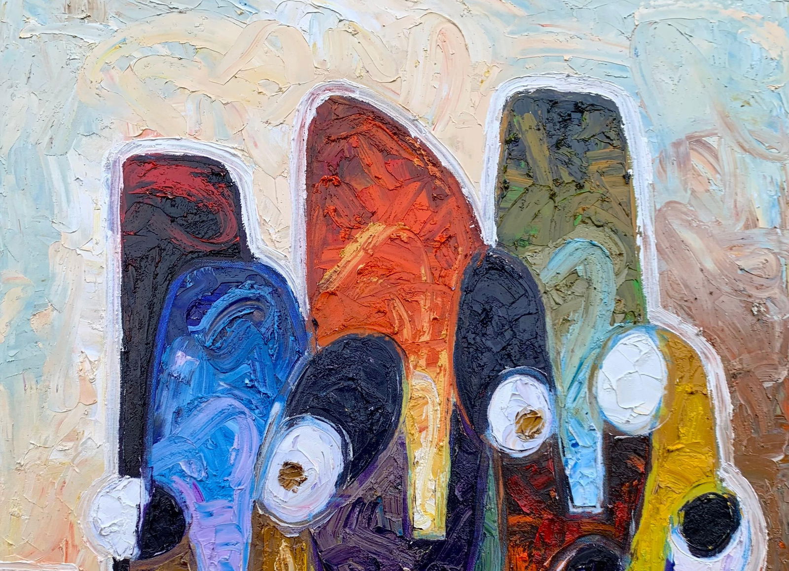 Abiodun Nafiu Azeez, Untitled IV - 21st Century, Contemporary, Figurative, Impasto, Impressionism, - 2