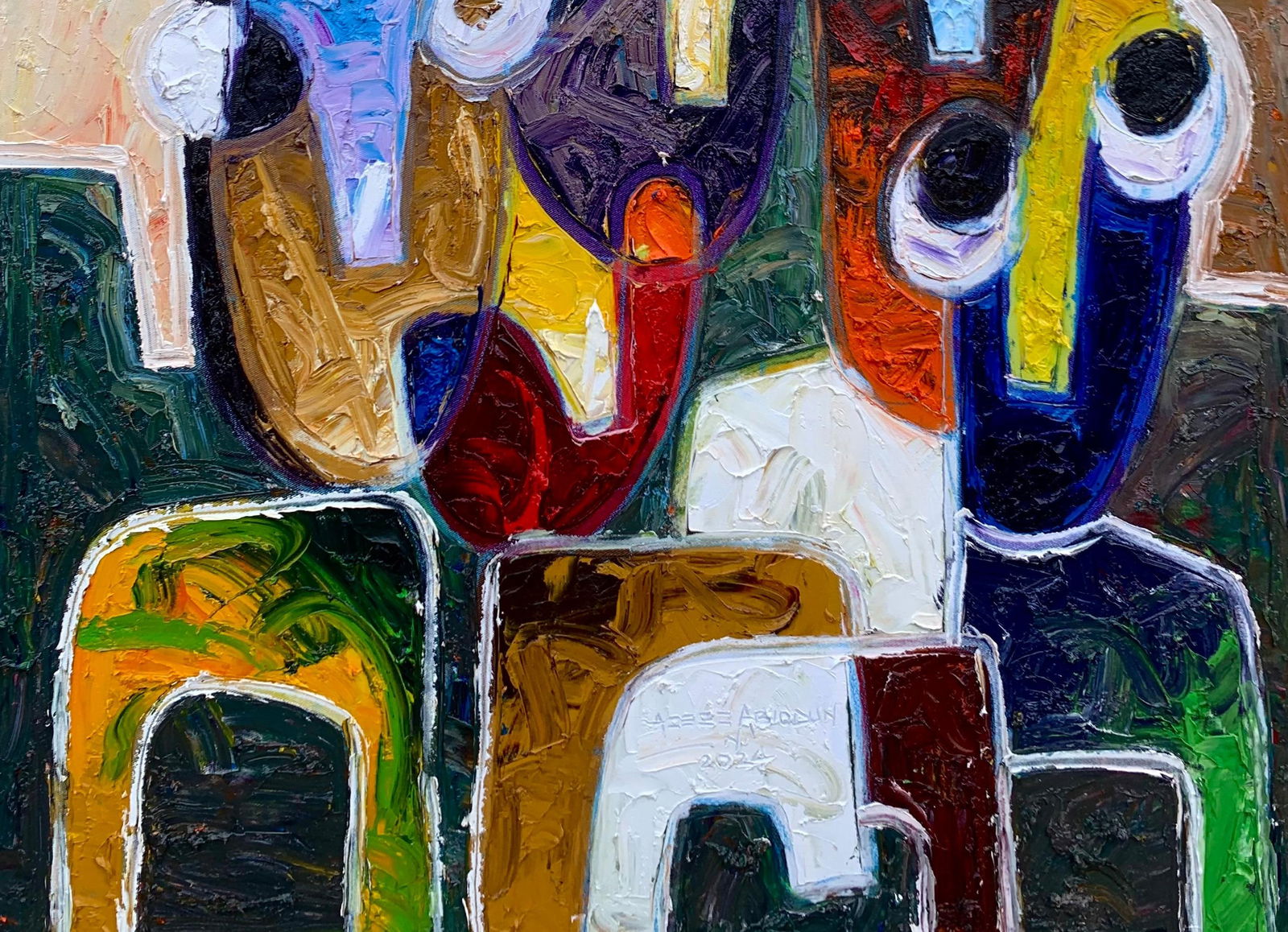 Abiodun Nafiu Azeez, Untitled IV - 21st Century, Contemporary, Figurative, Impasto, Impressionism, - 7